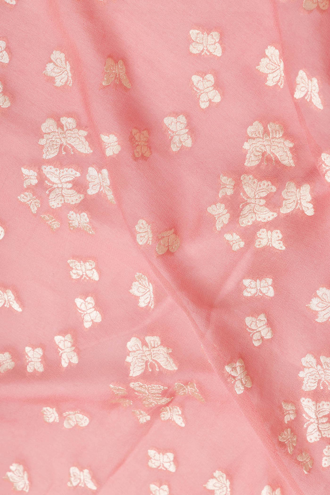 Peach Banarasi Georgette Saree - Image 2