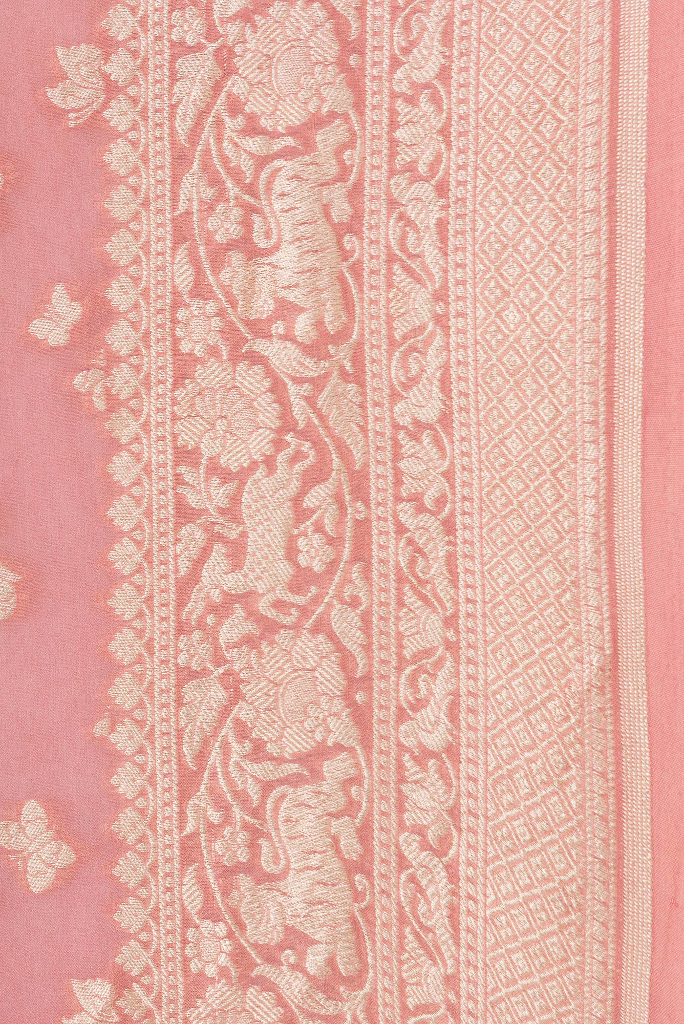 Peach Banarasi Georgette Saree - Image 3
