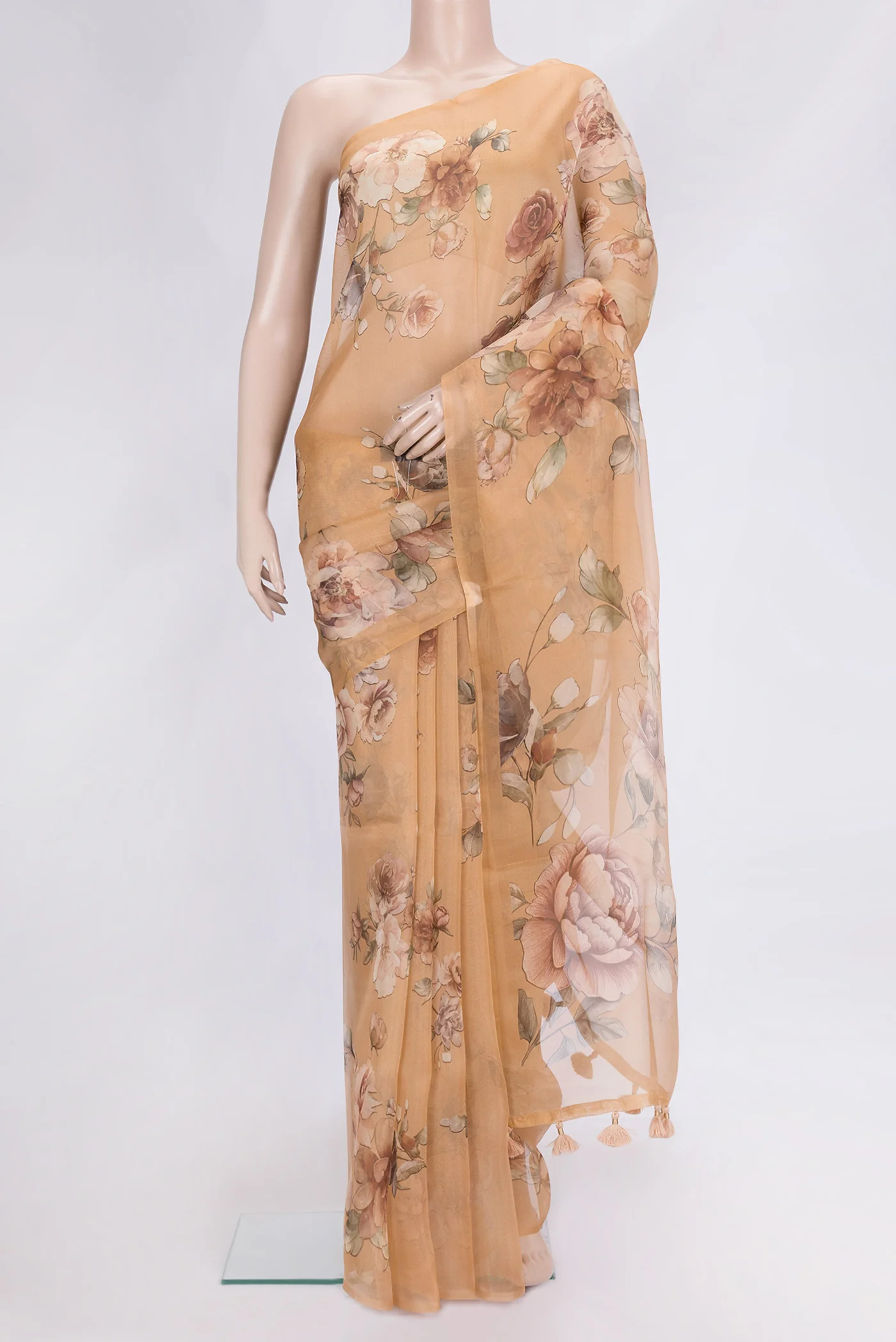 Brown Organza Silk Saree
