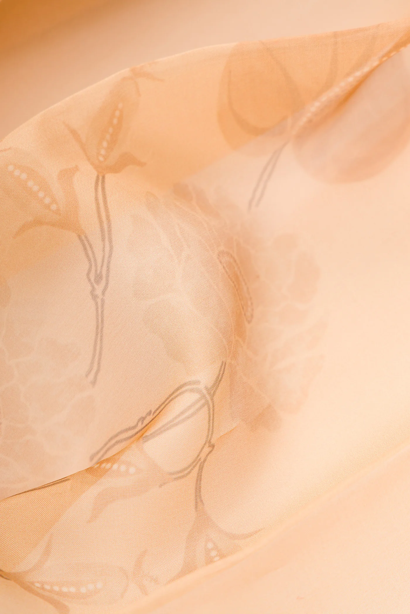 Peach Organza Silk Saree - Image 2