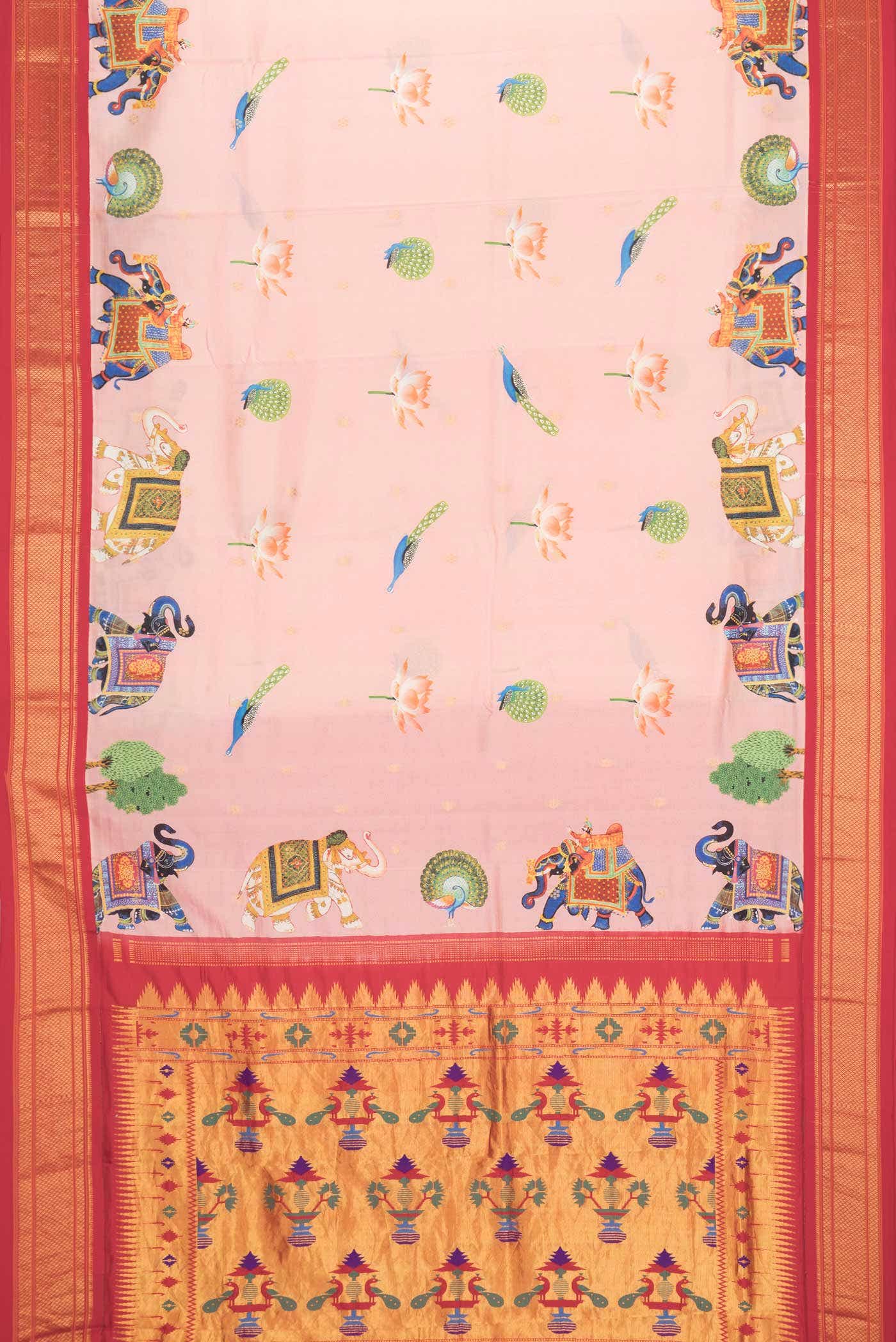 Golden Peach Kanjivaram Silk Saree - Image 4