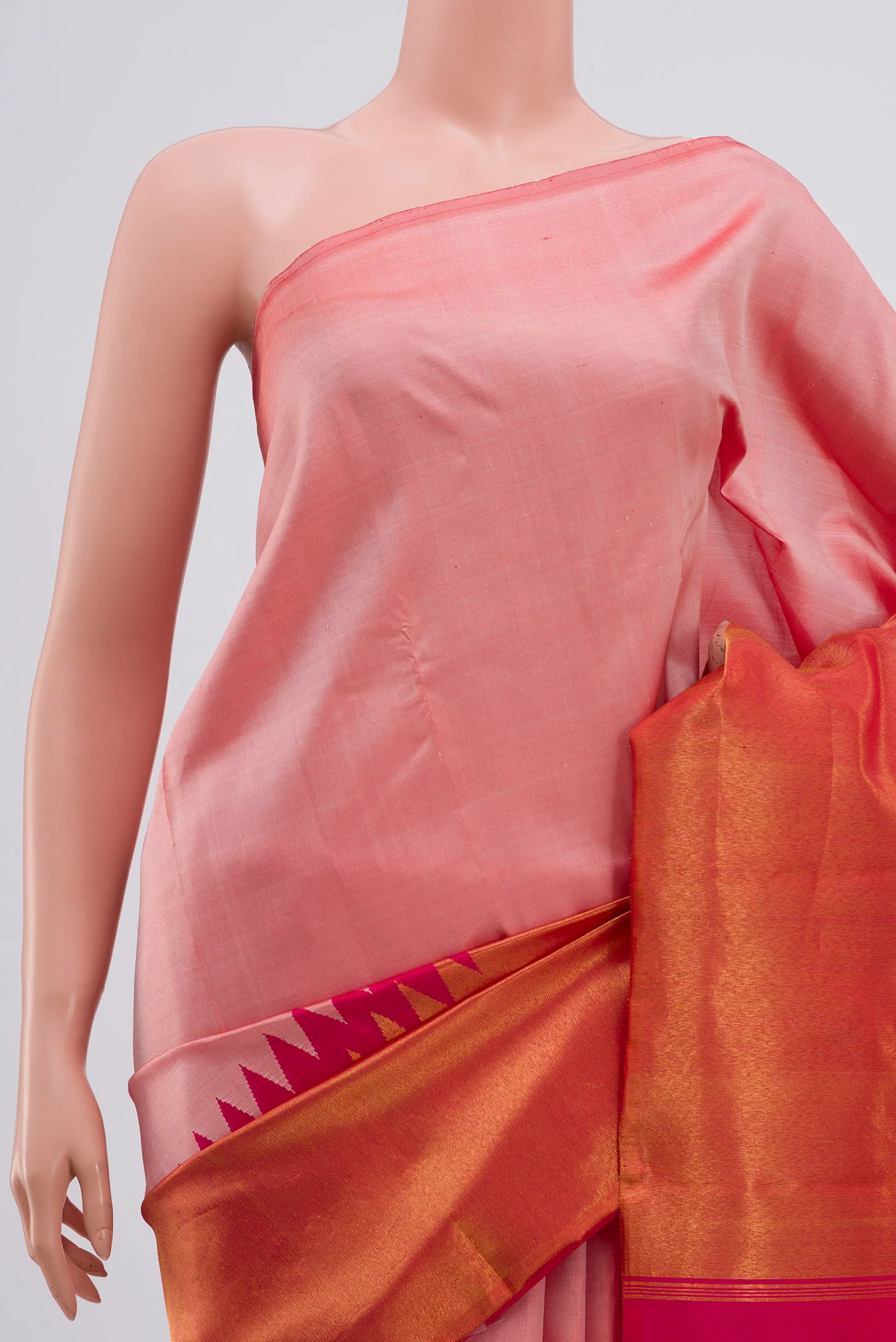 Peach Kanjivaram Silk Saree - Image 2