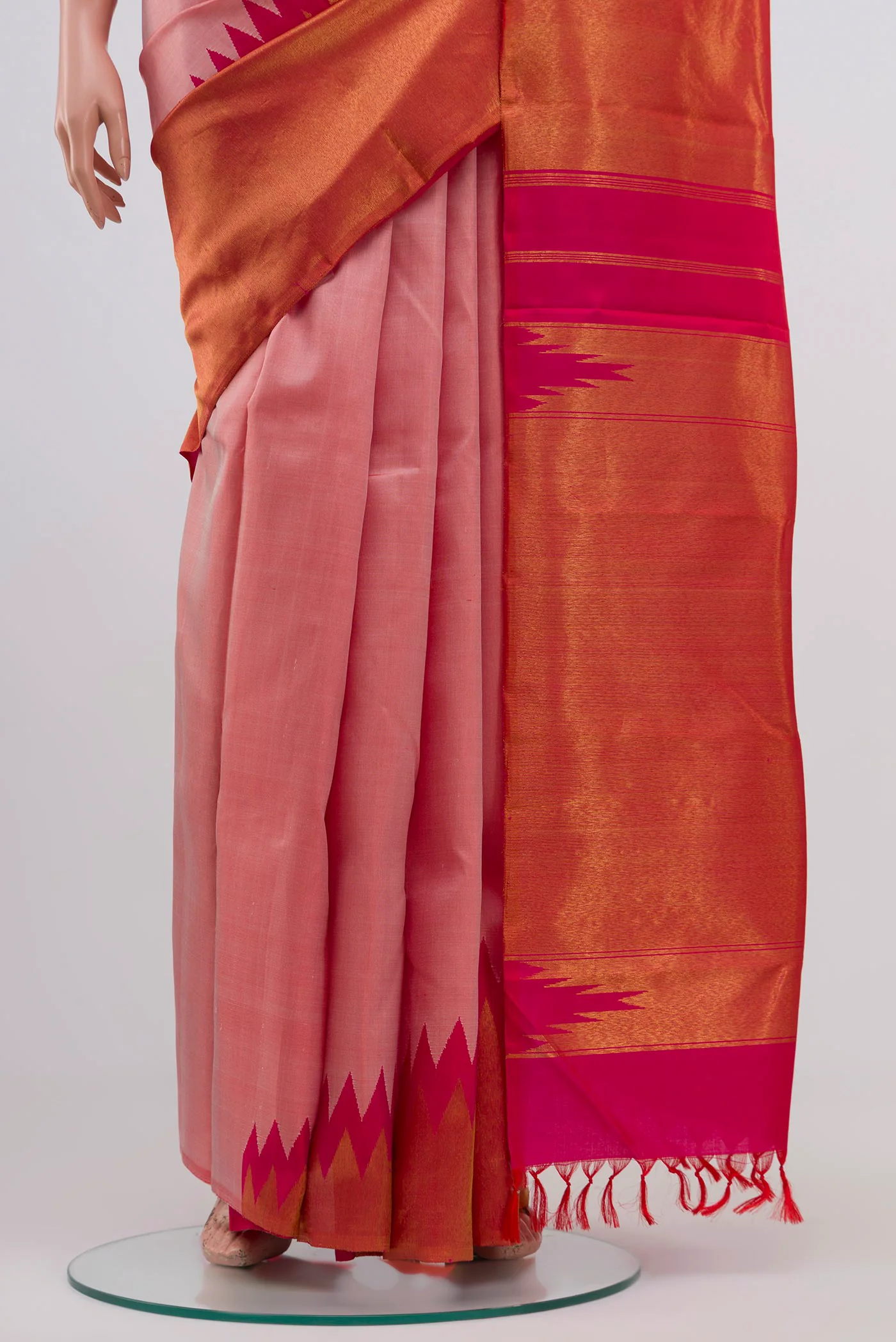 Peach Kanjivaram Silk Saree - Image 3