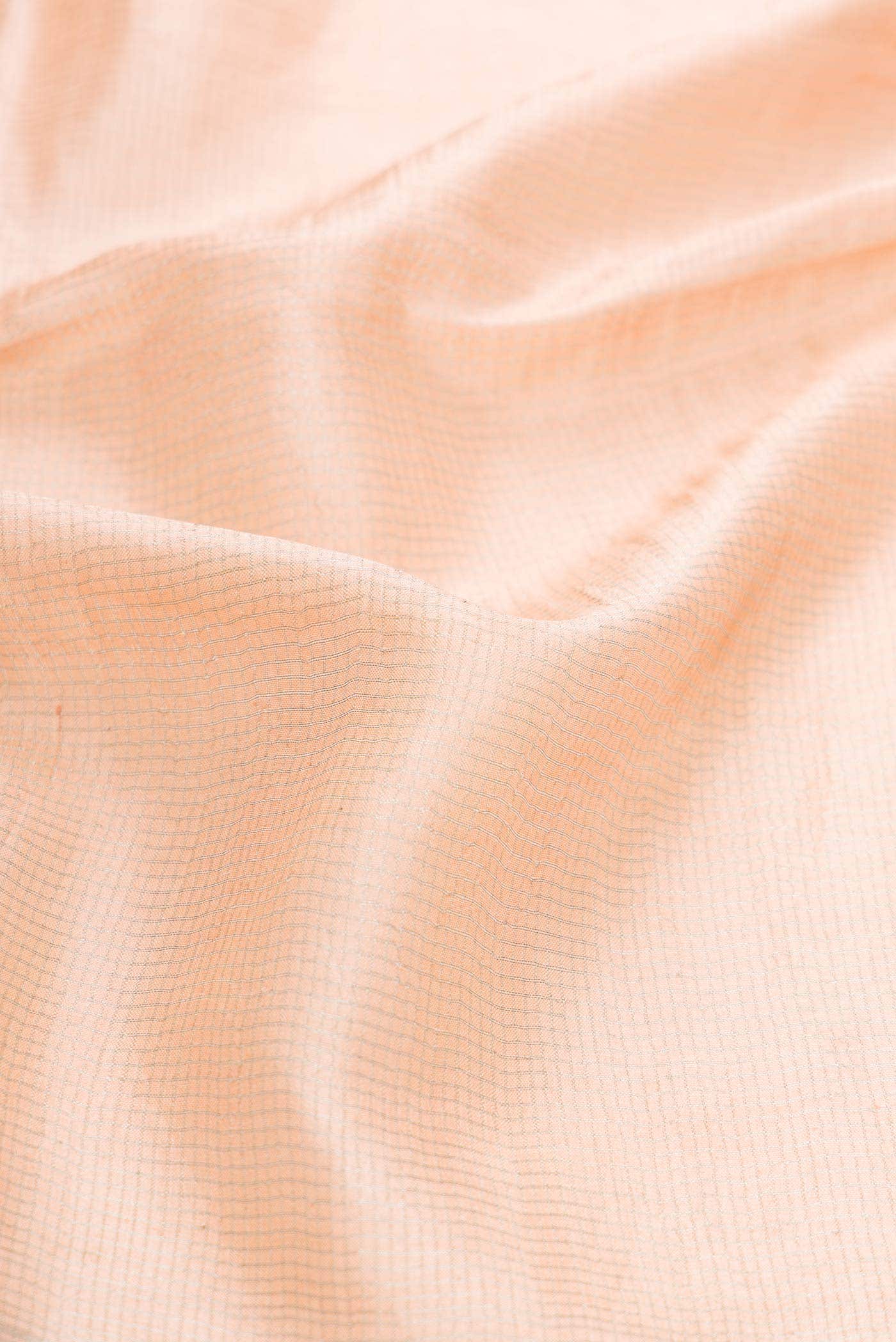 Golden Peach Tussar Silk Saree - Image 3