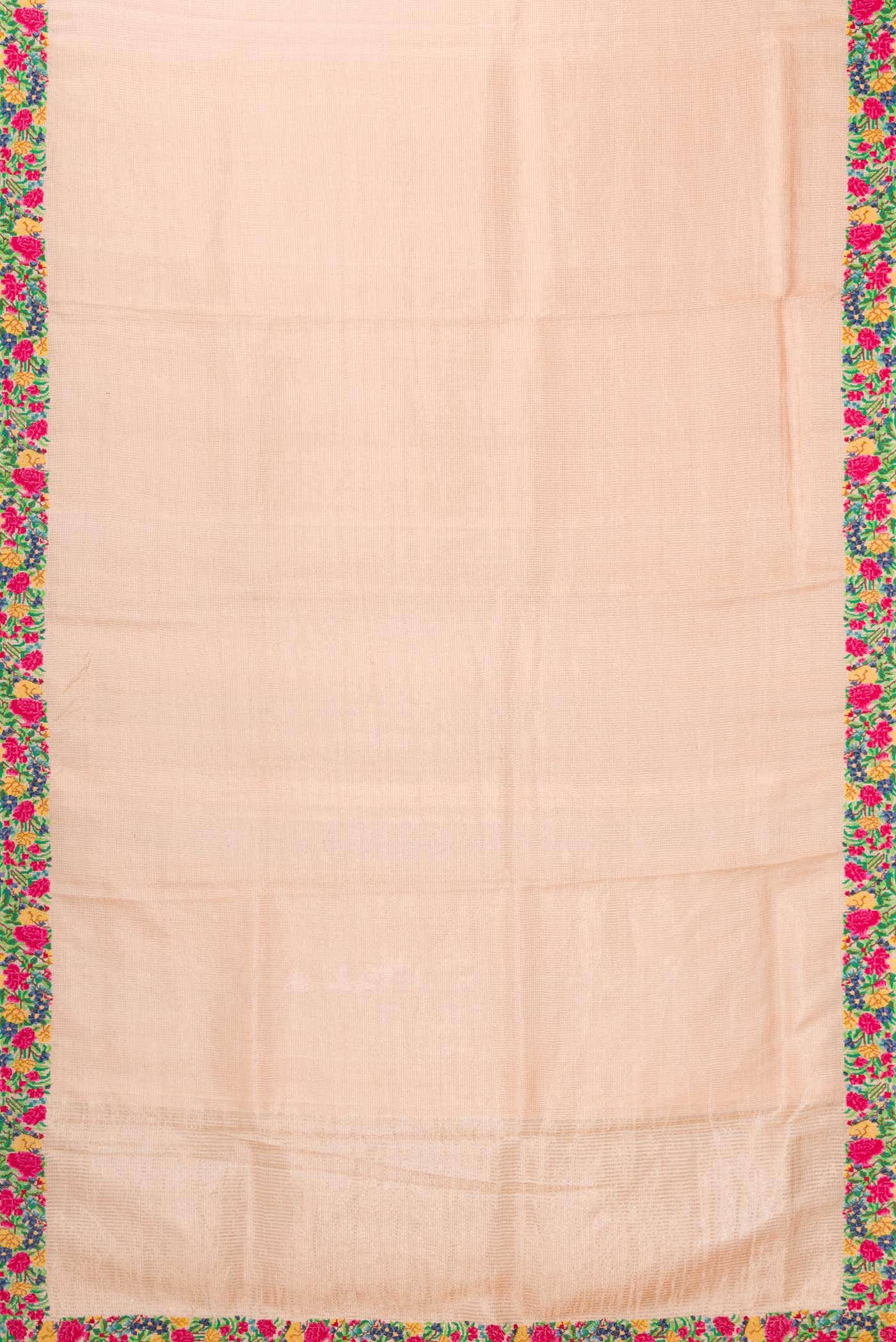 Golden Peach Tussar Silk Saree - Image 4