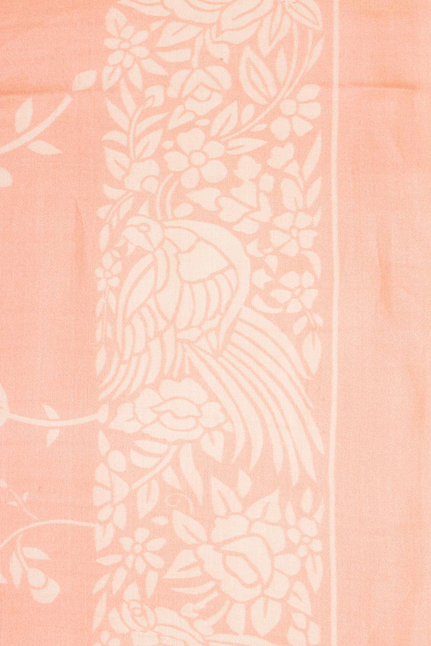 Golden Peach Tussar Silk Saree - Image 3
