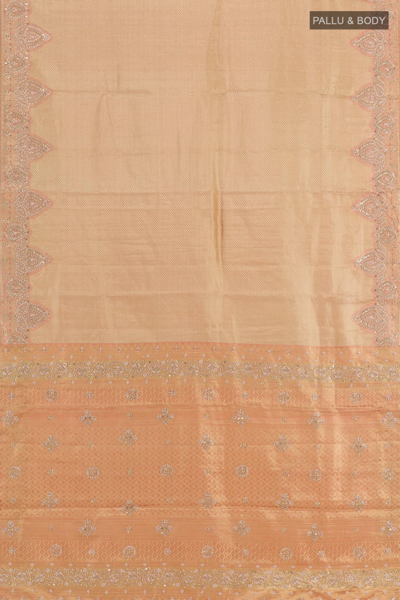 Golden Kanjivaram Tissue Silk Saree - Image 5