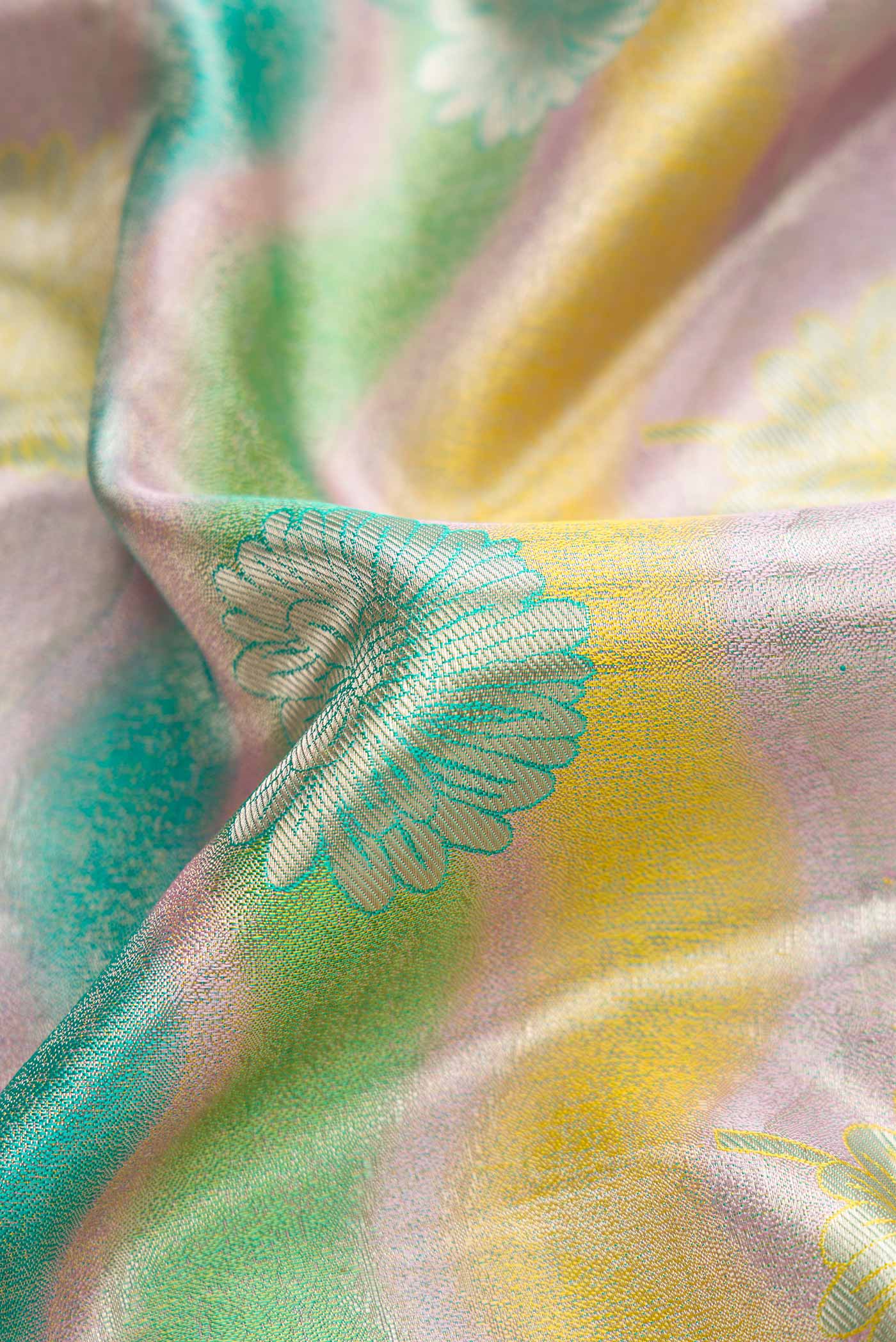 Multi Color Kanjivaram Tissue Silk Saree - Image 2