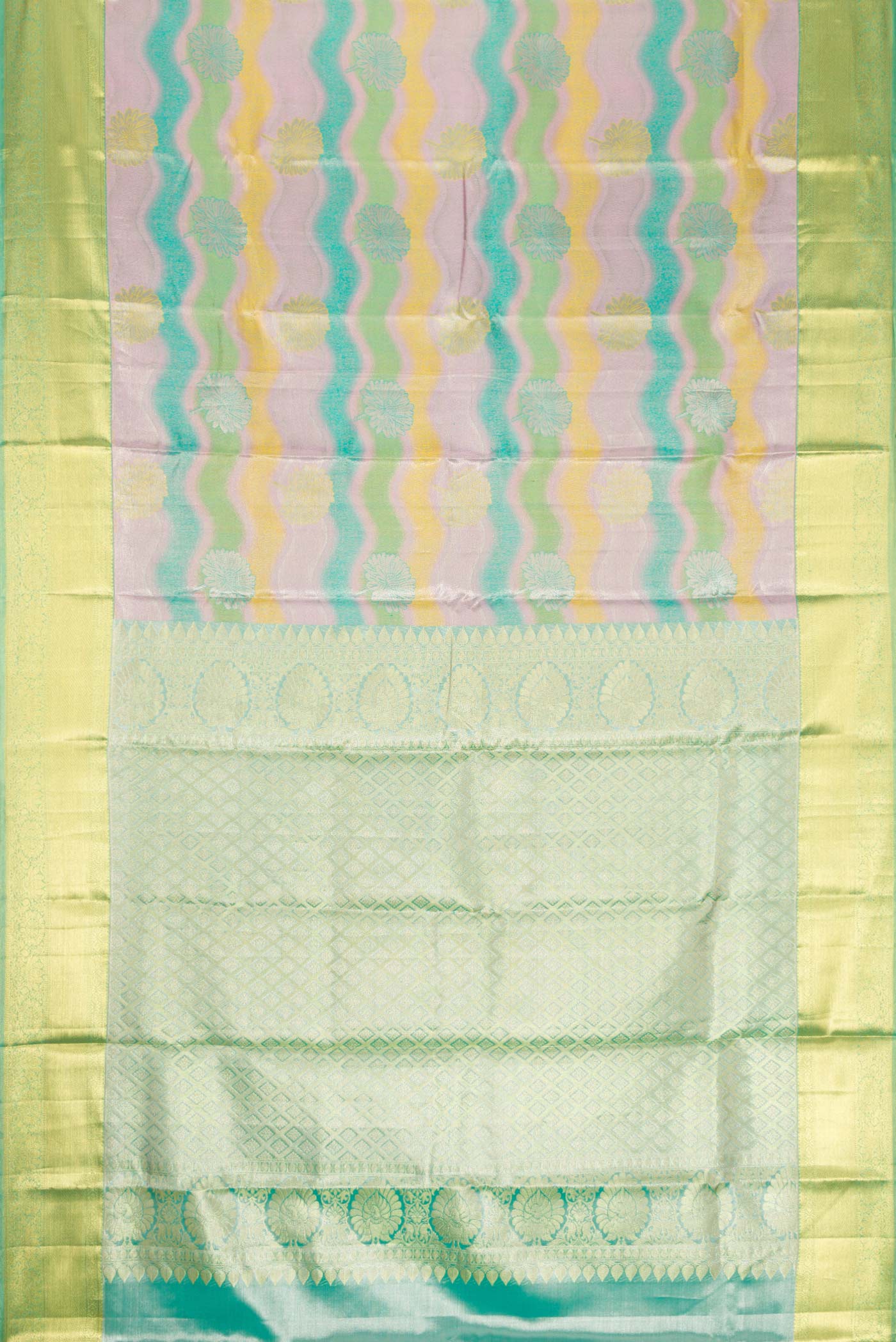 Multi Color Kanjivaram Tissue Silk Saree - Image 6