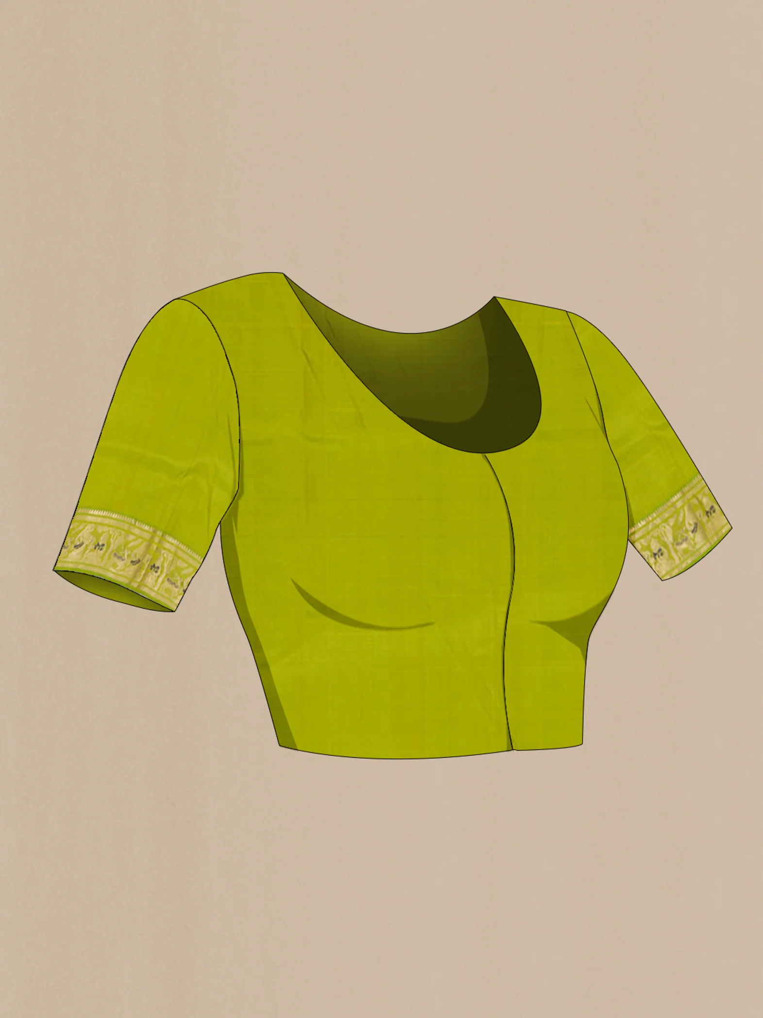 Parrot Green Baluchari Silk Saree - Image 4