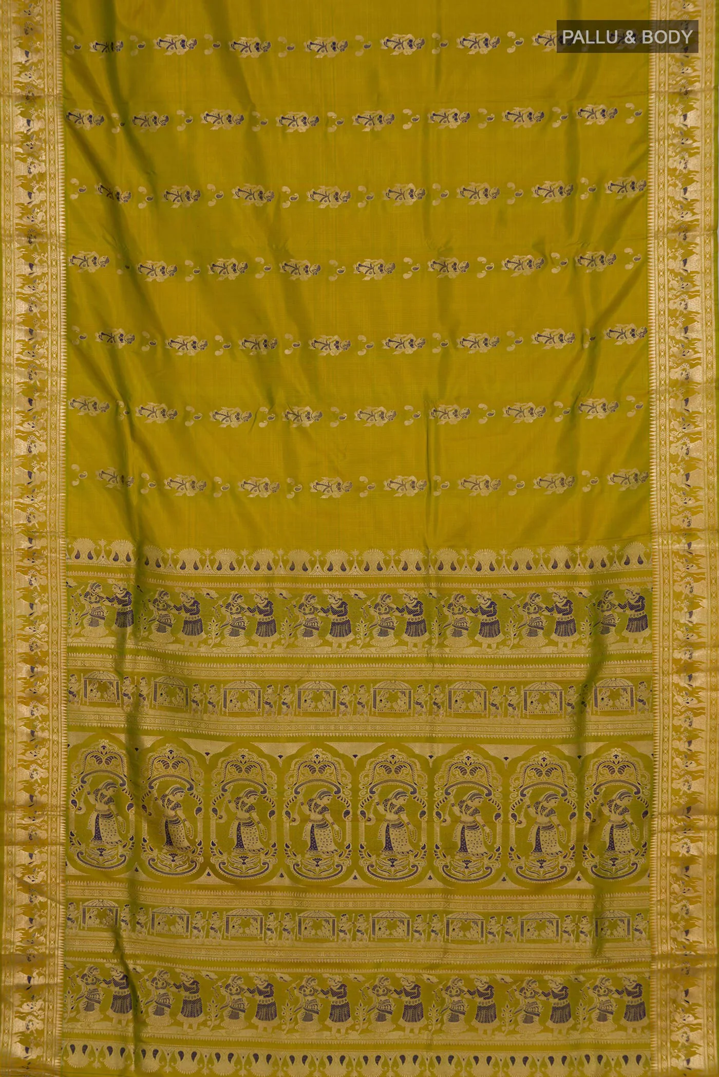 Green Baluchari Silk Saree - Image 5