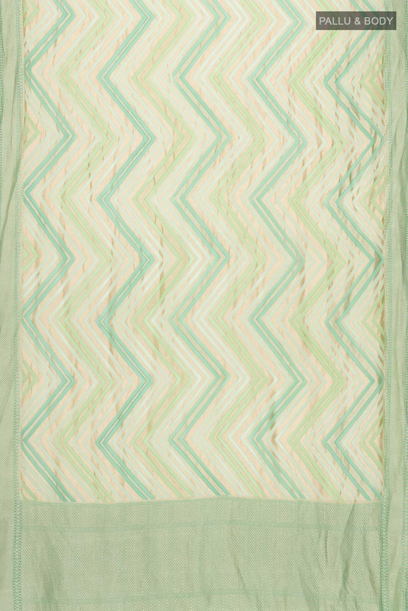 Green Banarasi Georgette Saree - Image 5