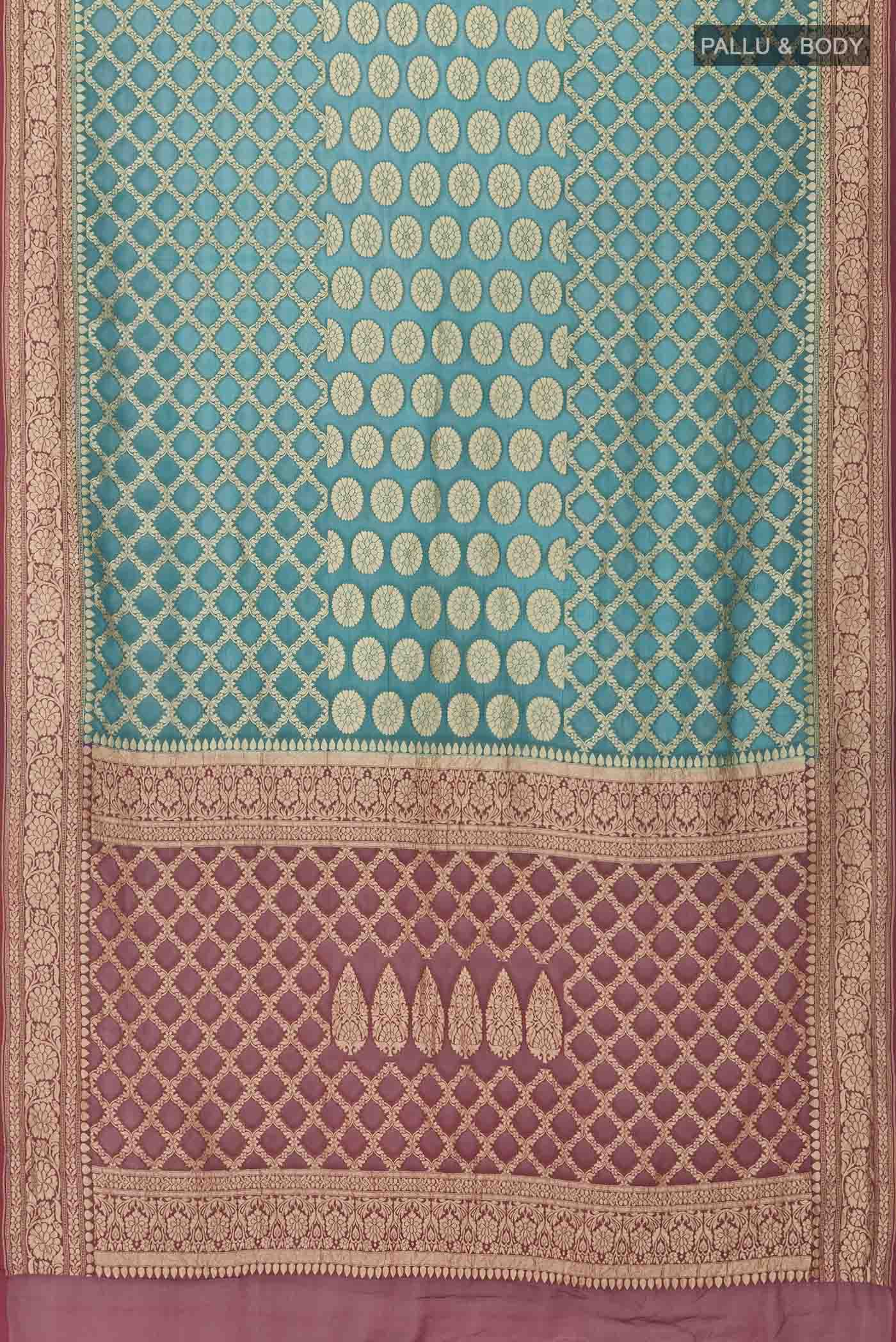 Green Banarasi Georgette Saree - Image 5
