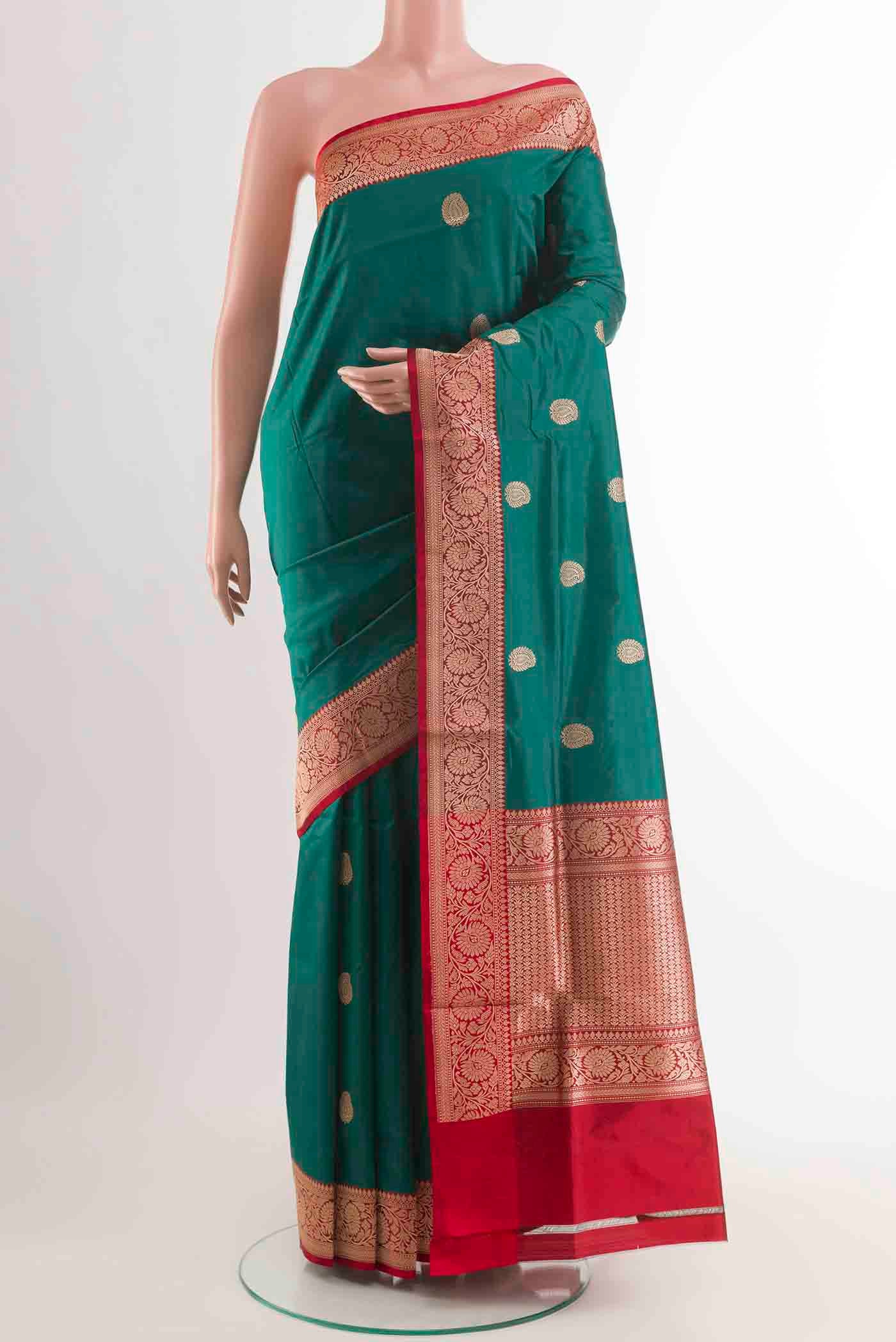 Green Banarasi Katan Silk Saree