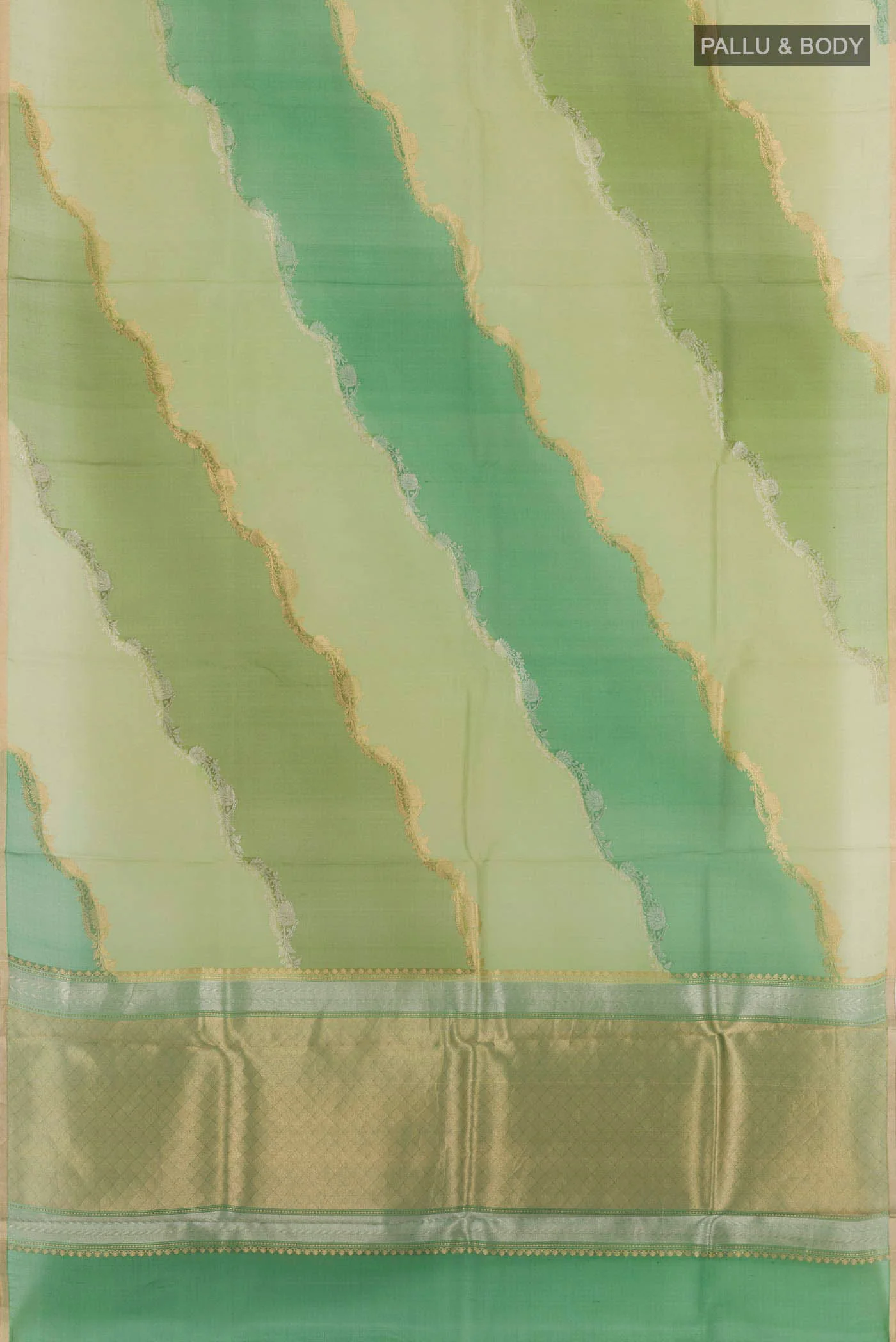 Multi Color Banarasi Kora Silk Saree - Image 3
