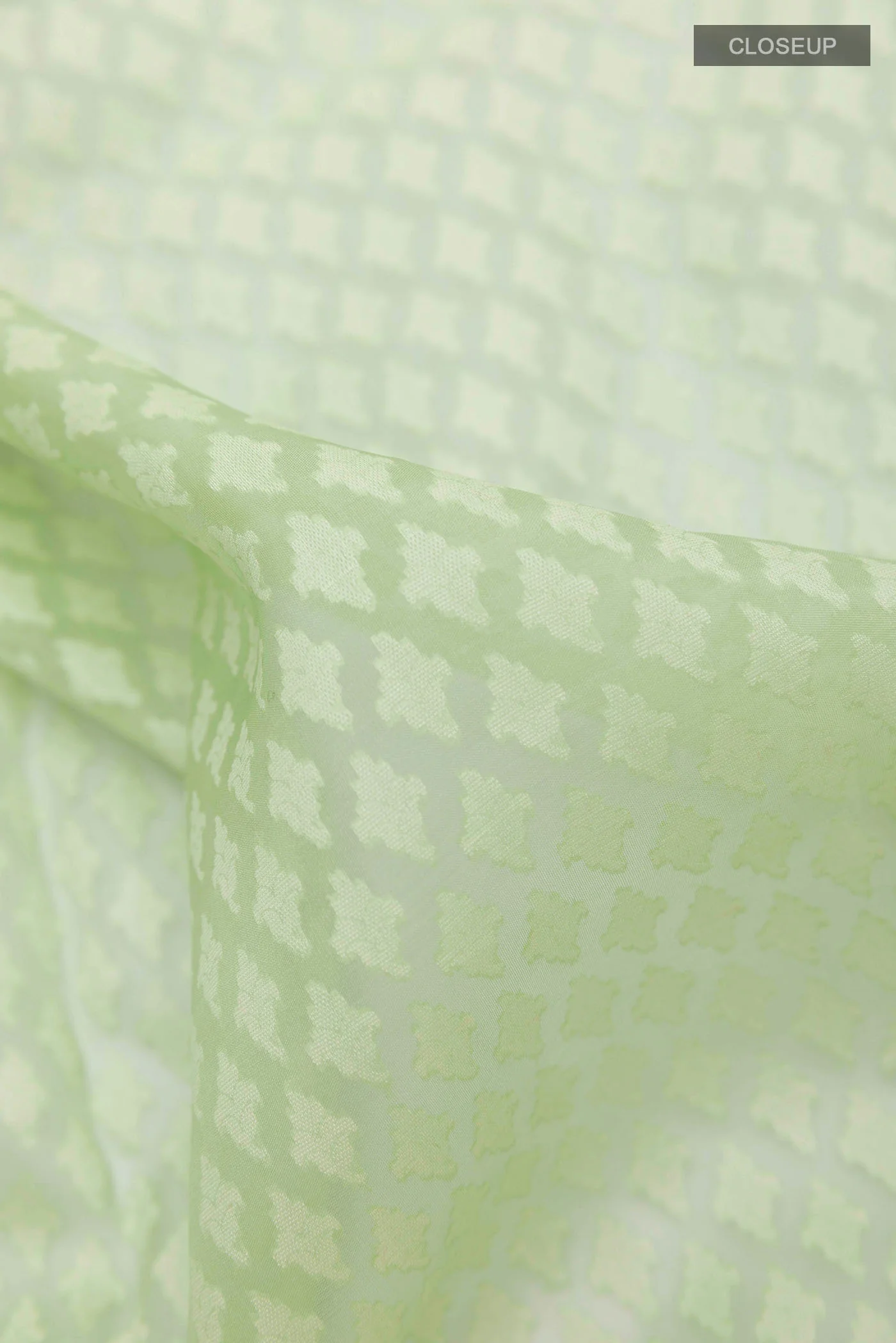 Green Banarasi Kora Silk Saree - Image 2
