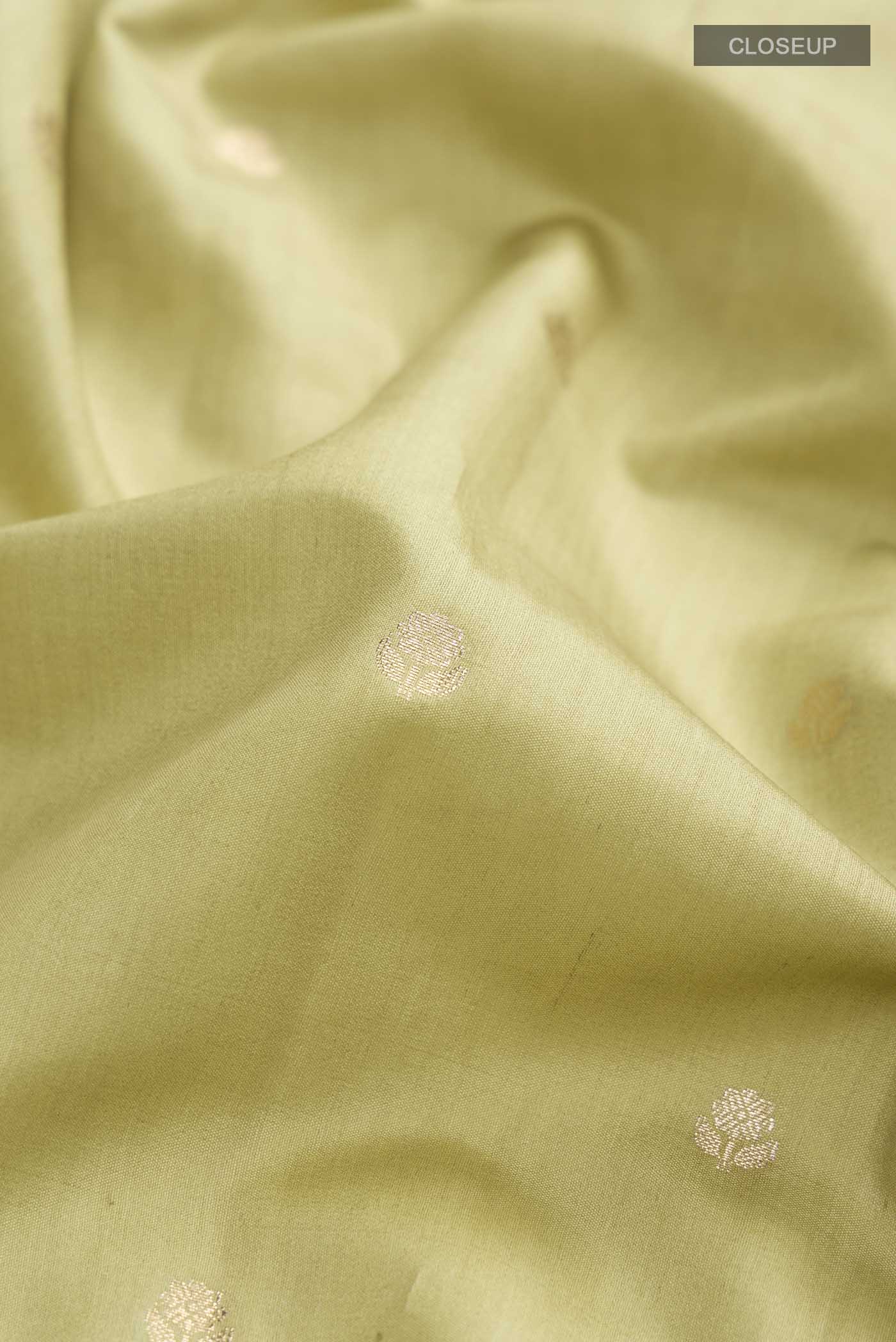 Green Banarasi Raw Silk Saree - Image 2
