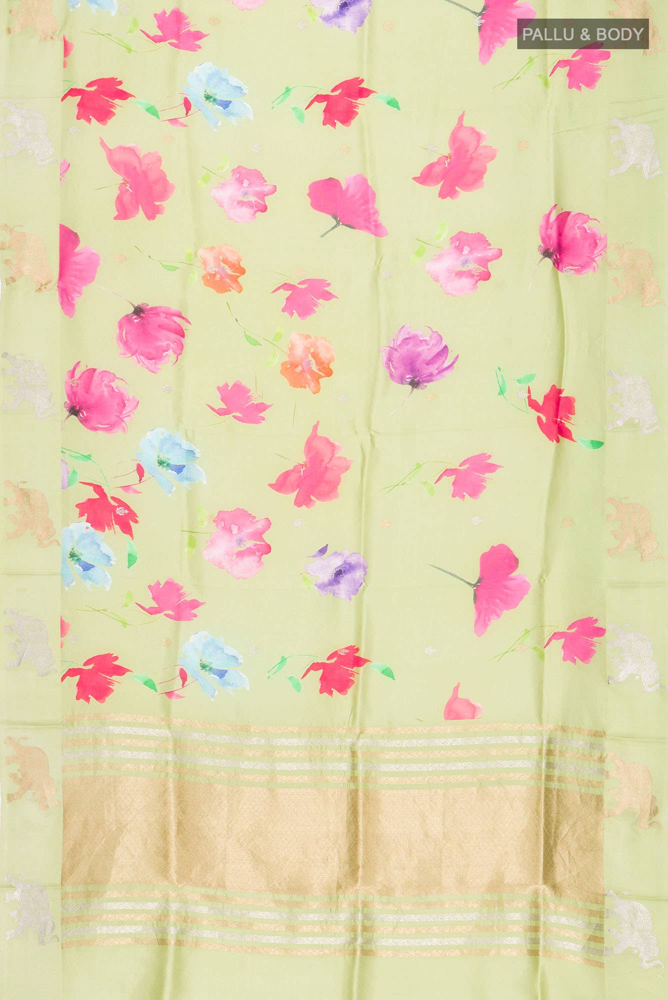 Green Banarasi Raw Silk Saree - Image 4