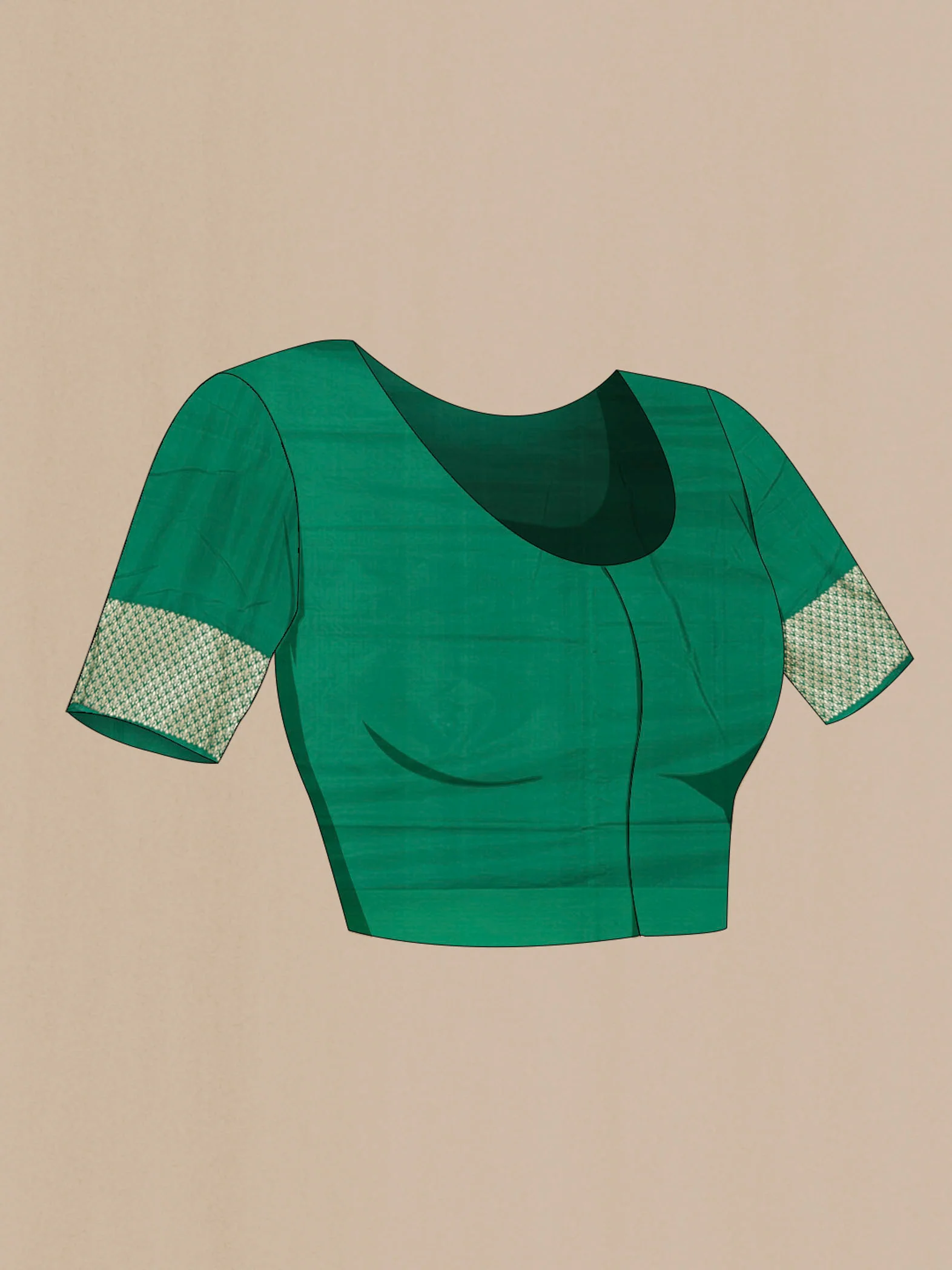 Green Banarasi Silk Saree - Image 5