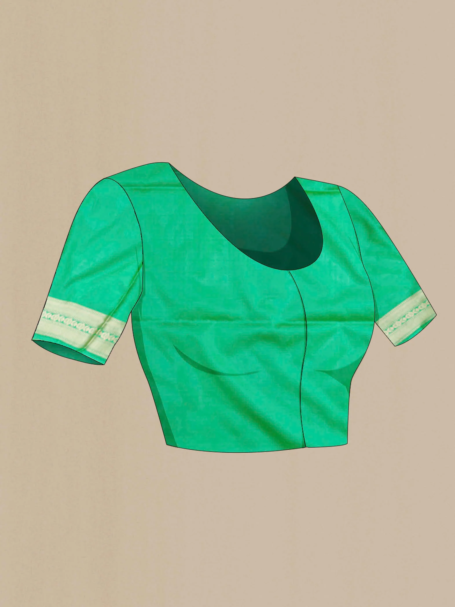 Green Banarasi Silk Saree - Image 5