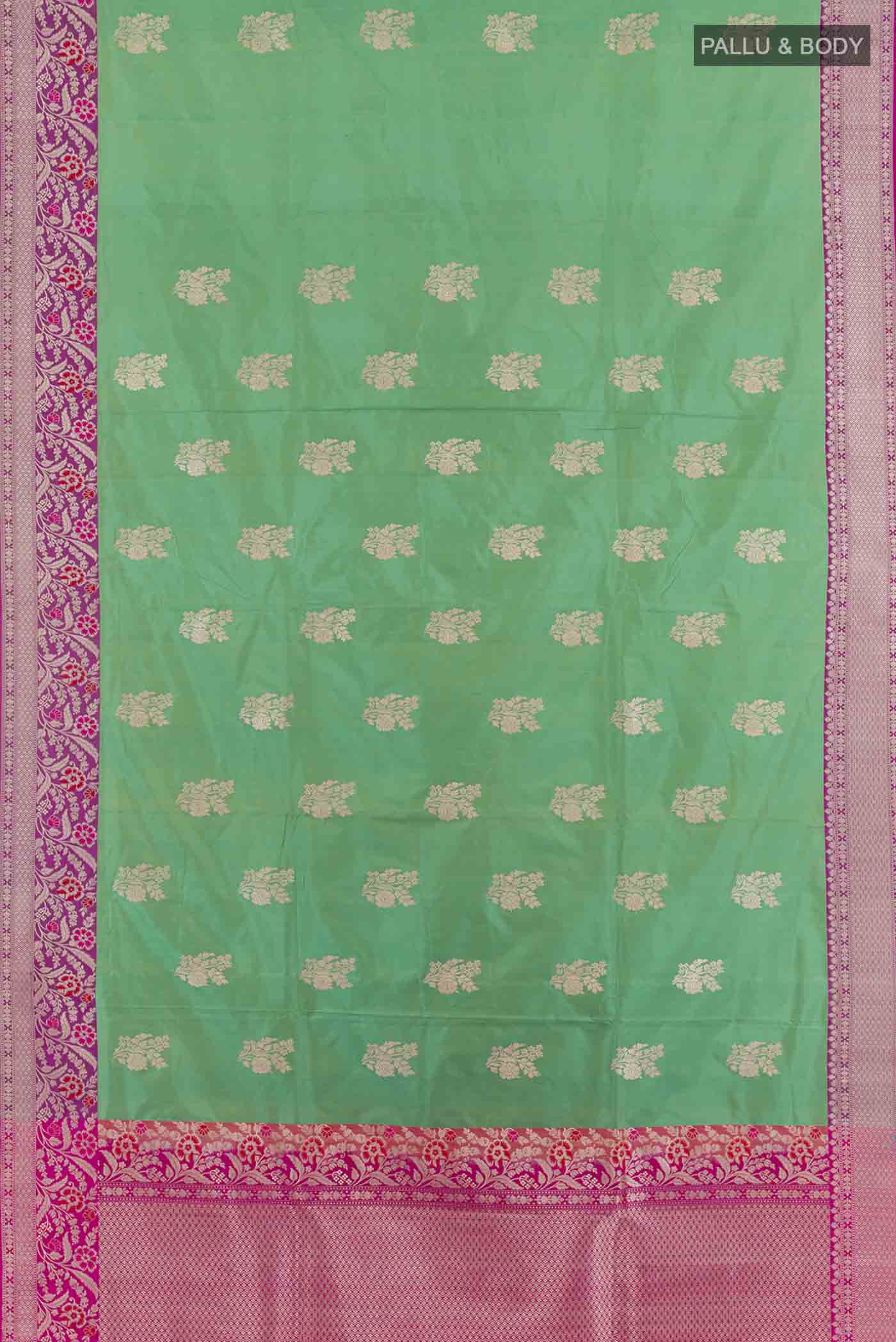 Green Banarasi Silk Saree - Image 3