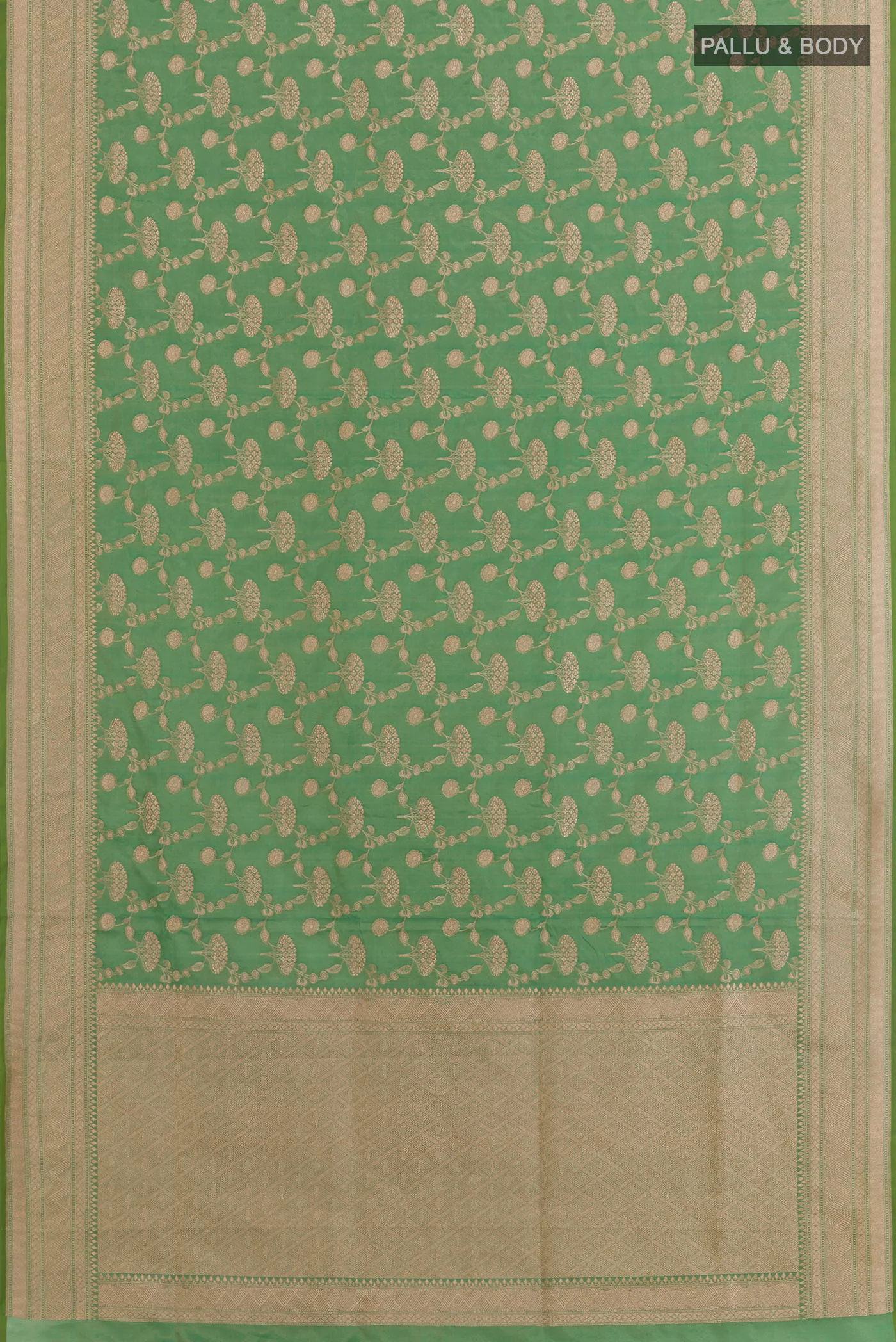 Green Banarasi Silk Saree - Image 4