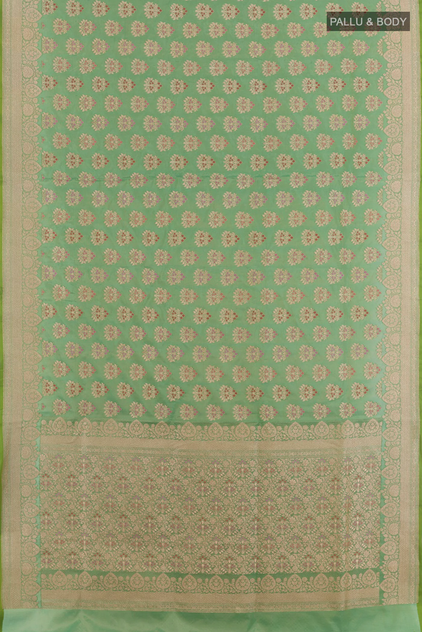 Green Banarasi Silk Saree - Image 3