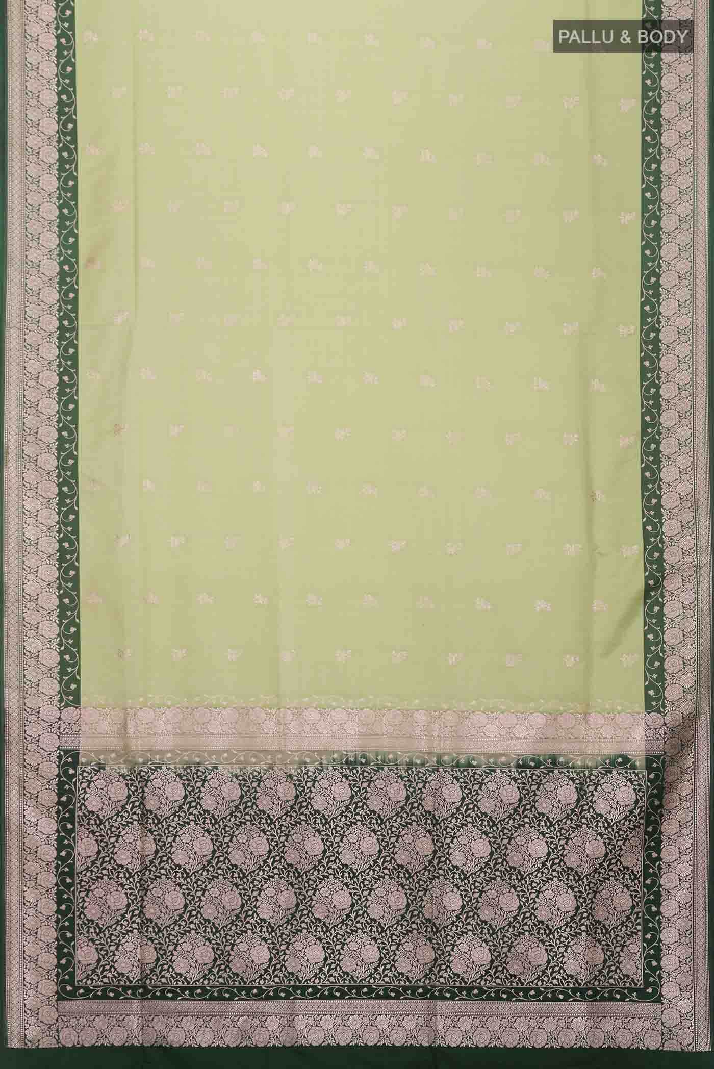 Green Banarasi Silk Saree - Image 2
