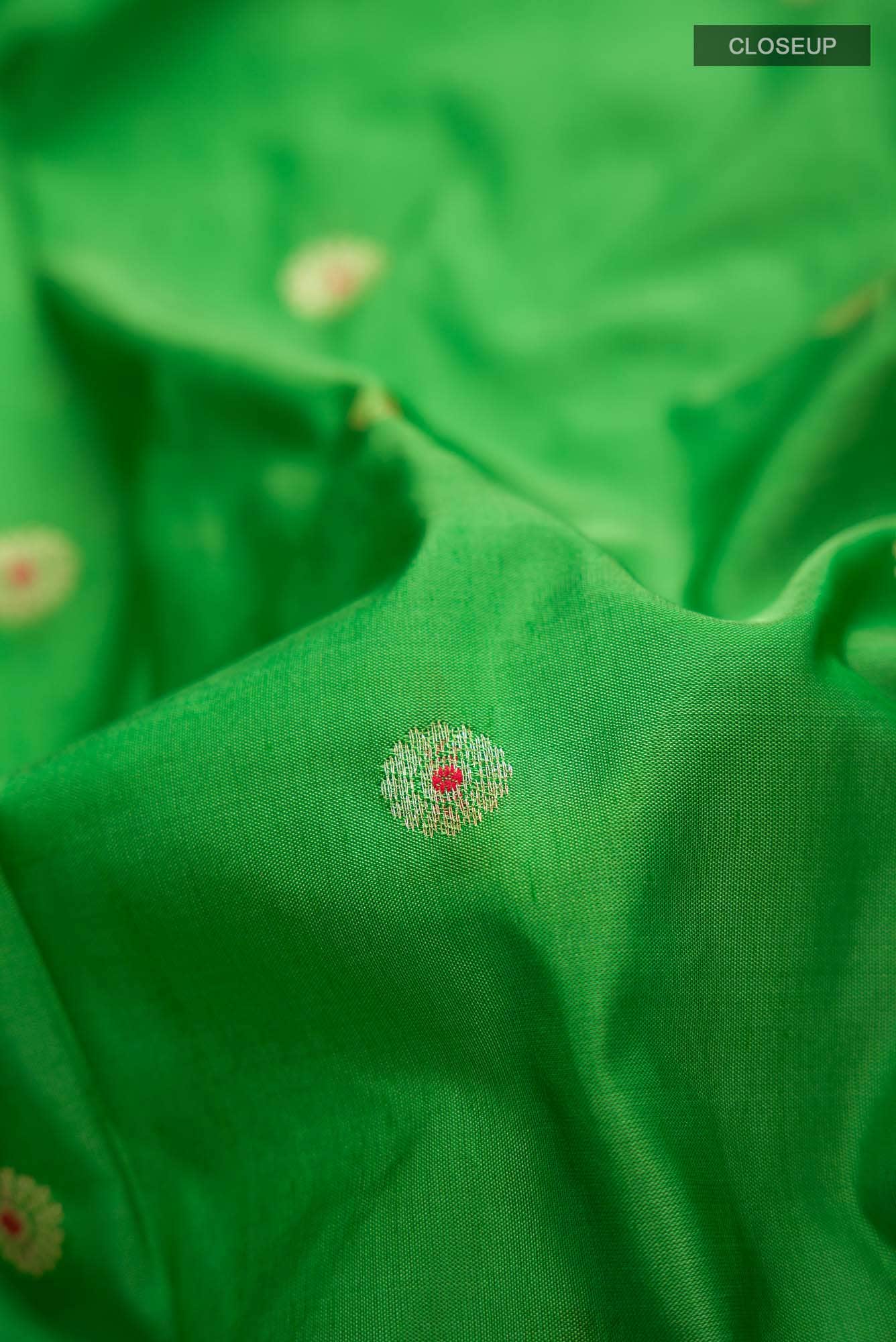 Green Bangalore Silk Saree - Image 2