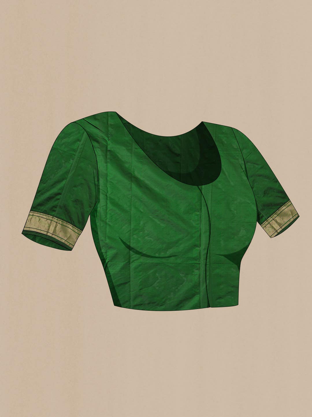 Green Bangalore Silk Saree - Image 3