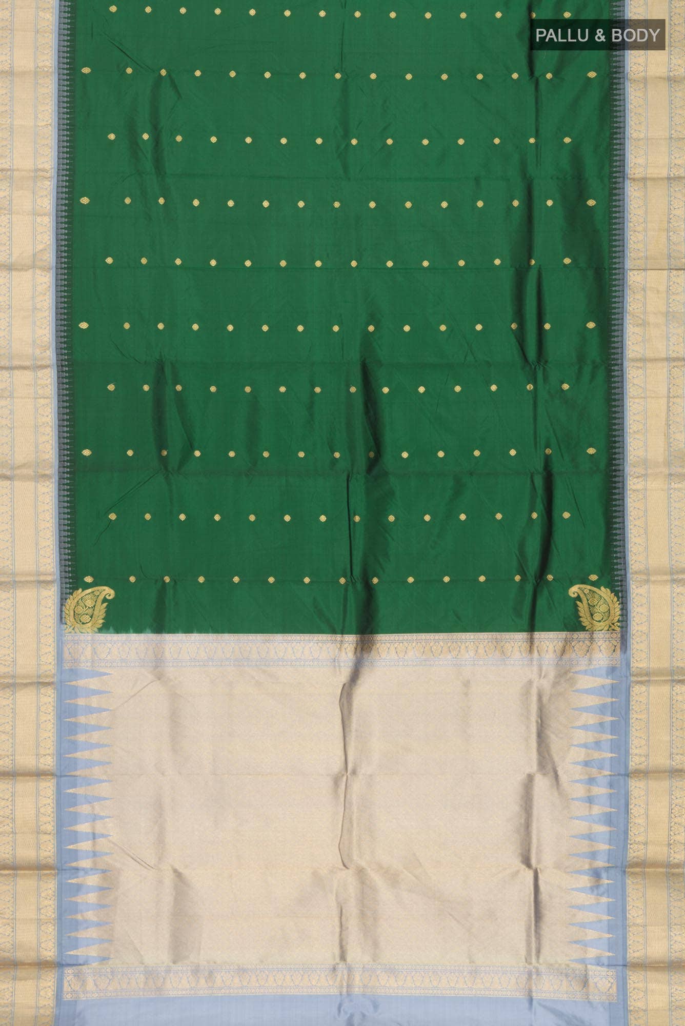 Green Bangalore Silk Saree - Image 3