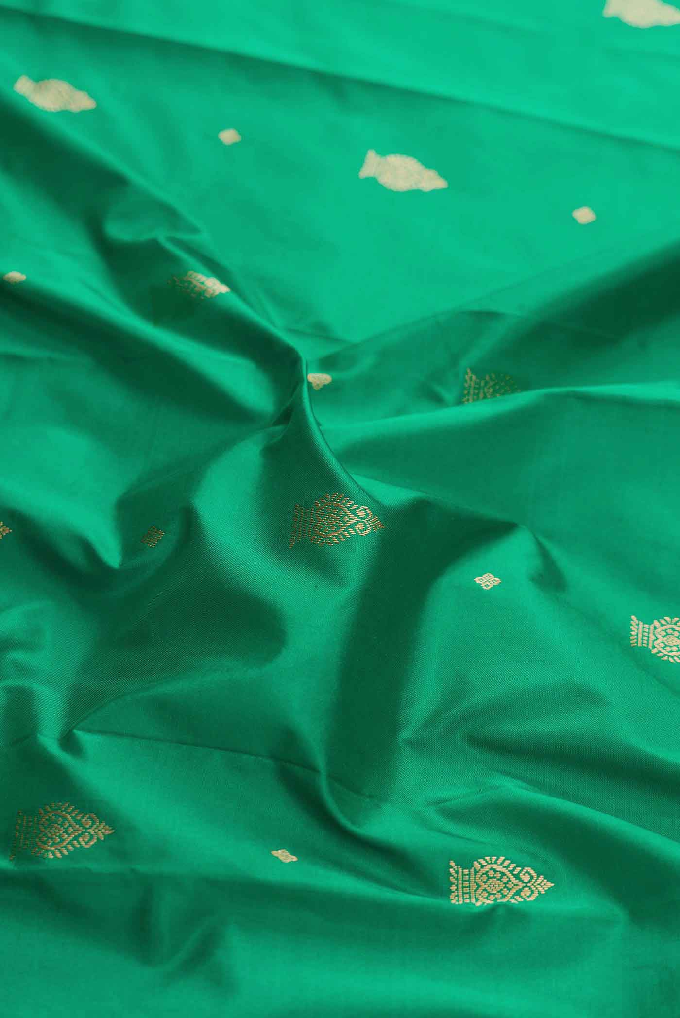 Green Bangalore Silk Saree - Image 2
