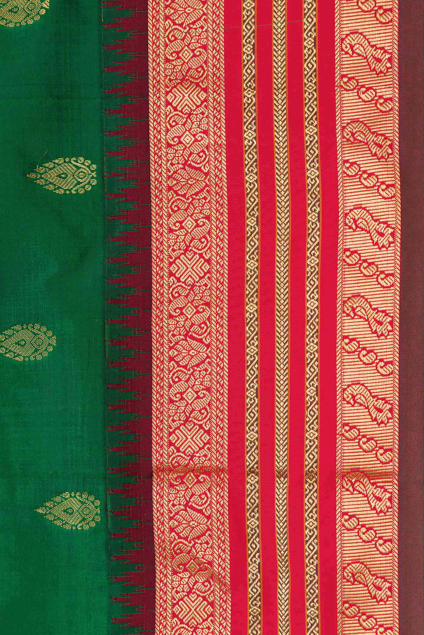 Green Bangalore Silk Saree - Image 3