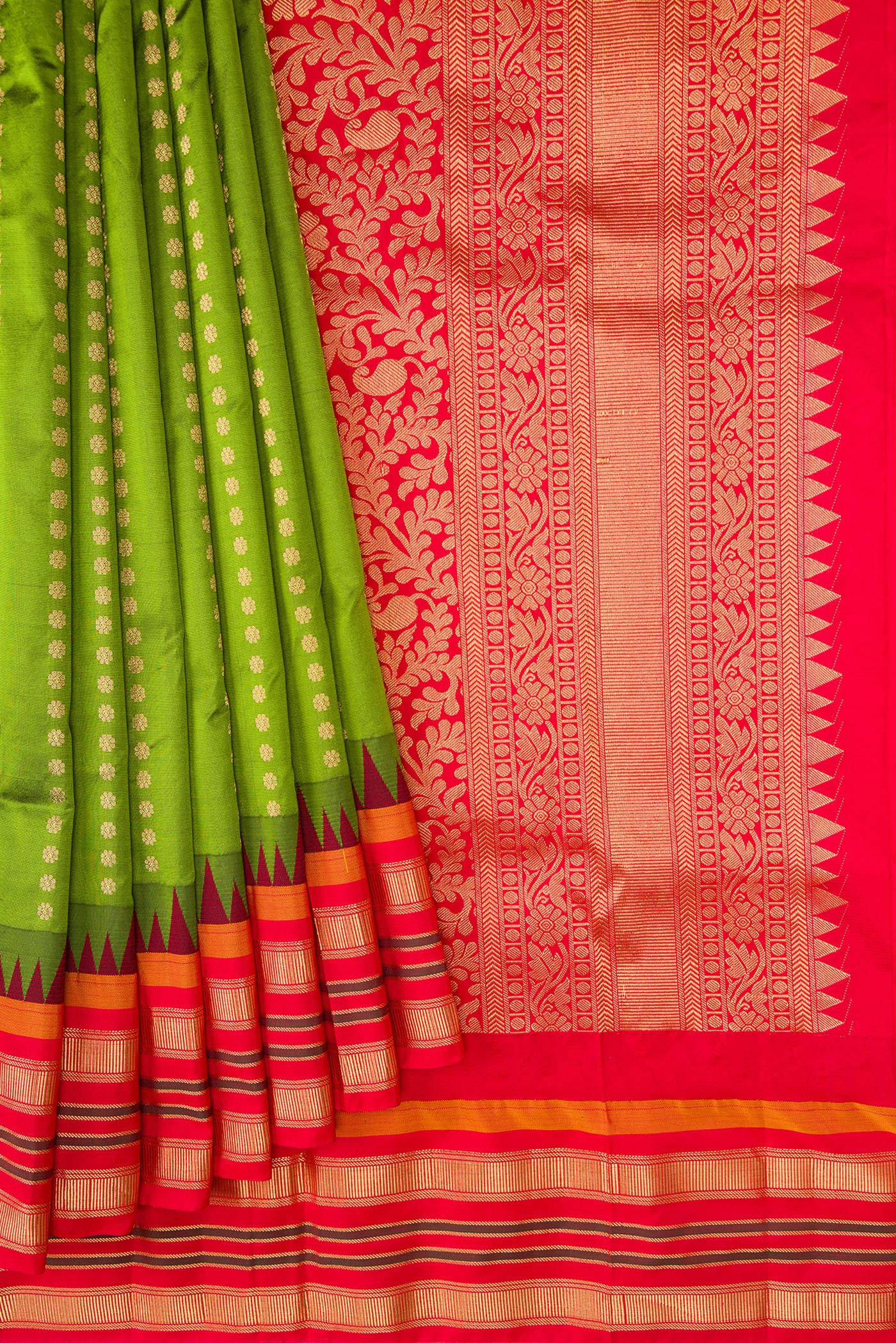 Green Bangalore Silk Saree - Image 4