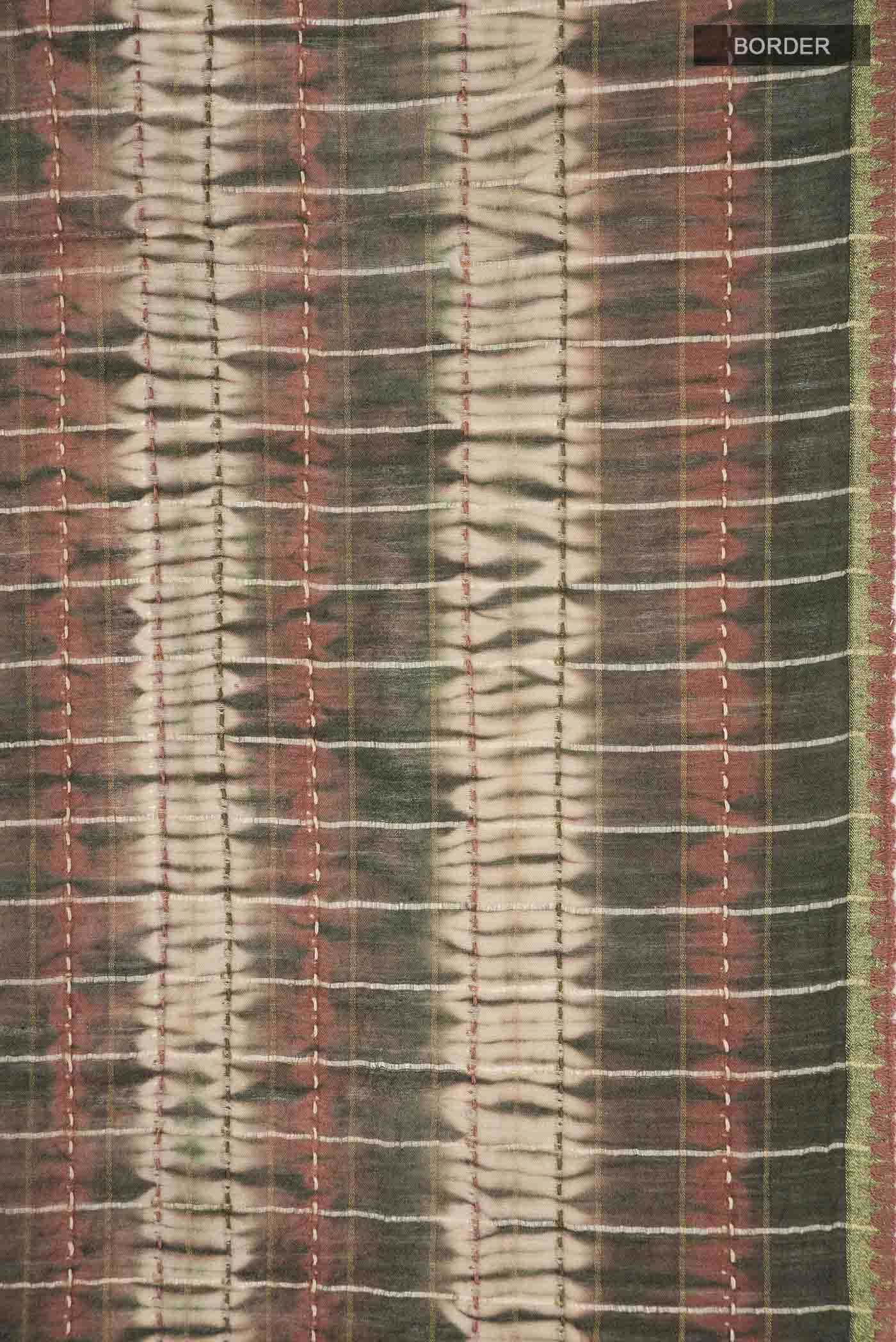 Green Bhagalpuri Tussar Silk Saree - Image 4