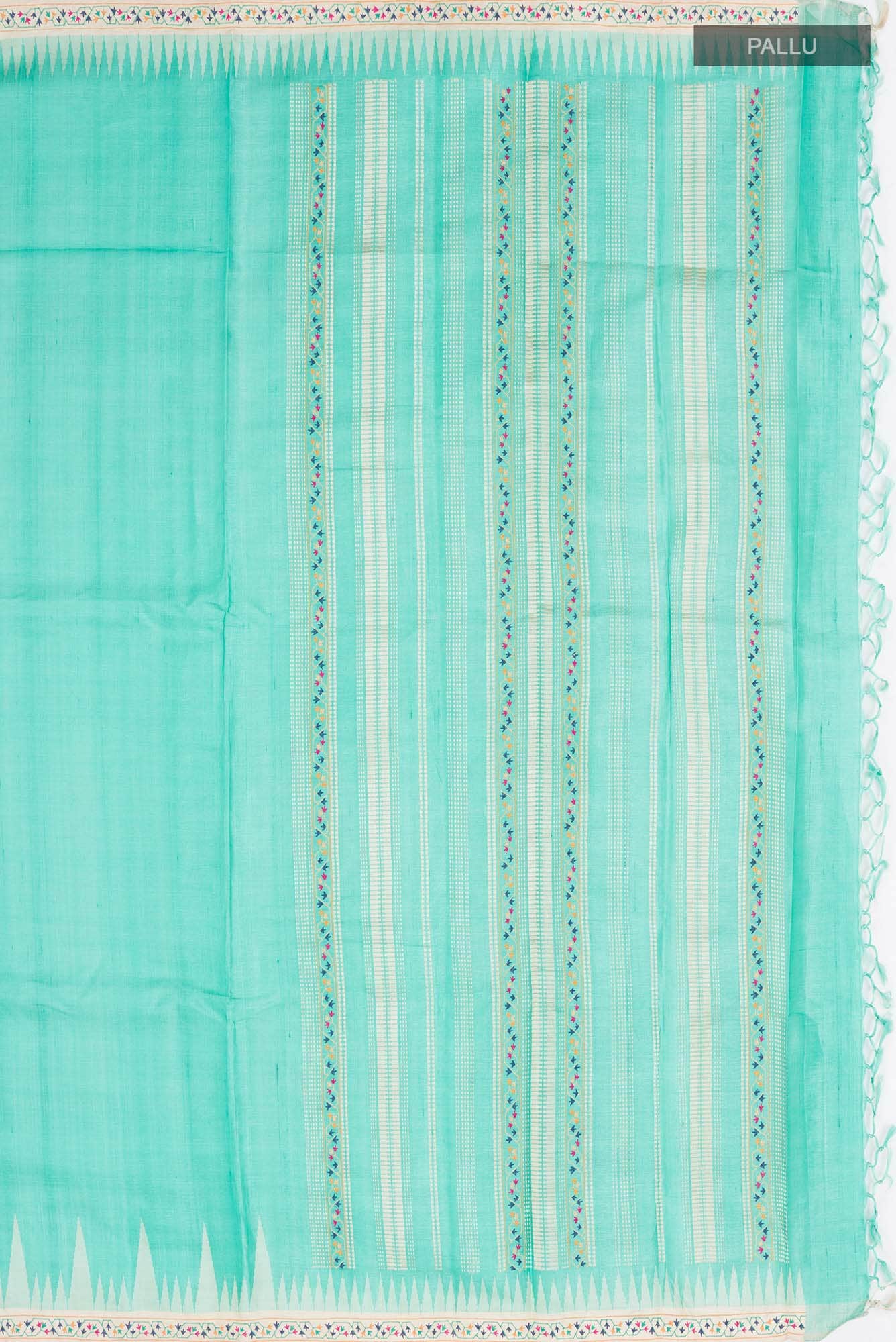 Green Bhagalpuri Tussar Silk Saree - Image 5