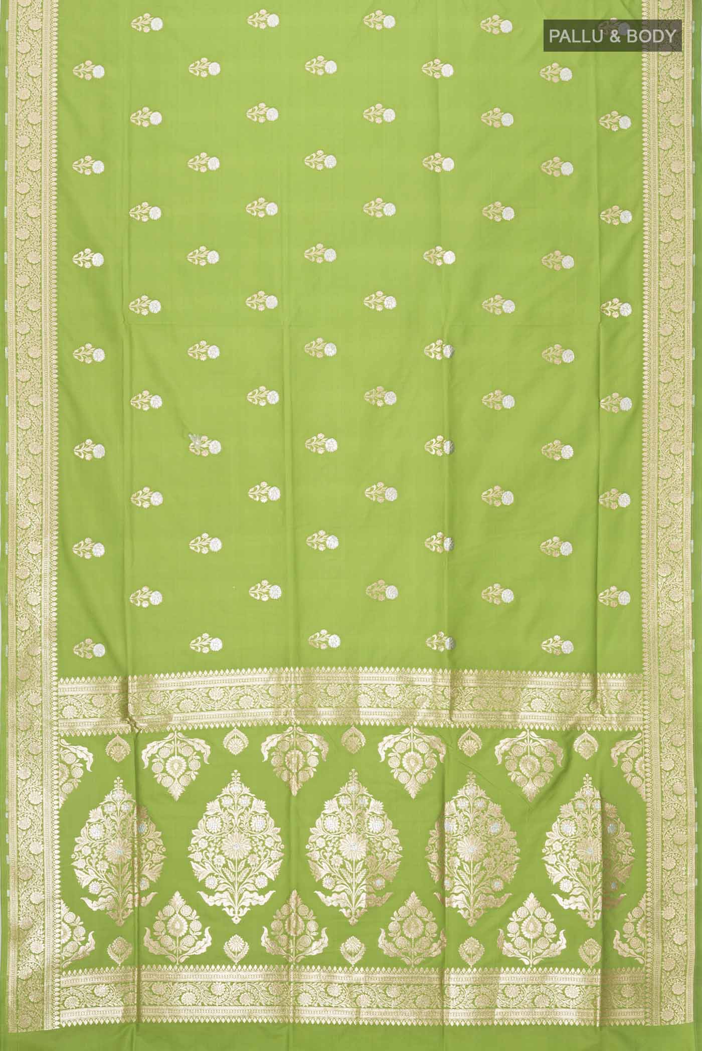 Green Blended Banarasi Silk Saree - Image 3