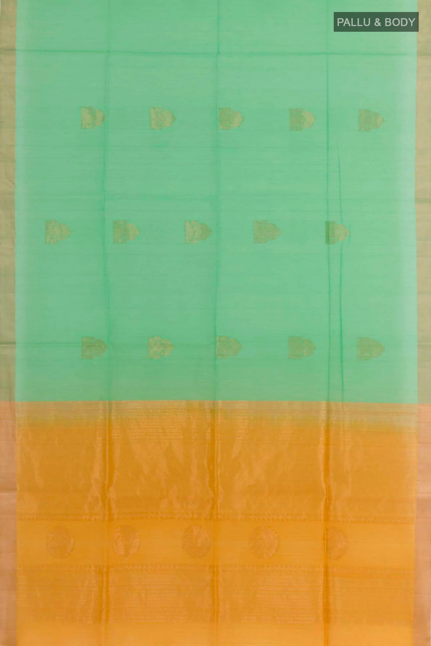 Green Silk Cotton Saree - Image 3