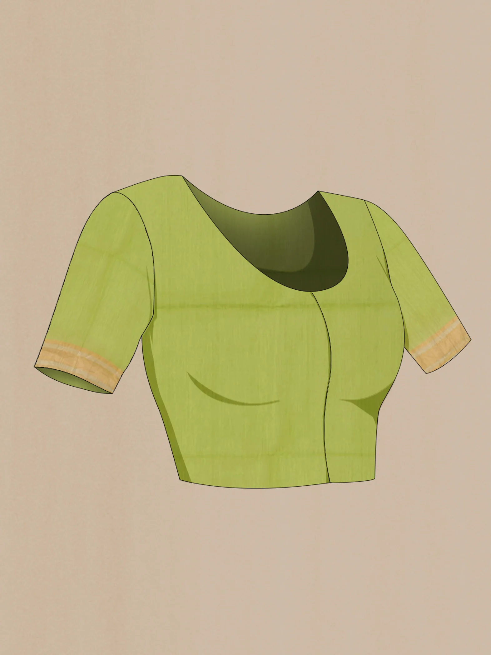 Green Blended Silk Cotton Saree - Image 2