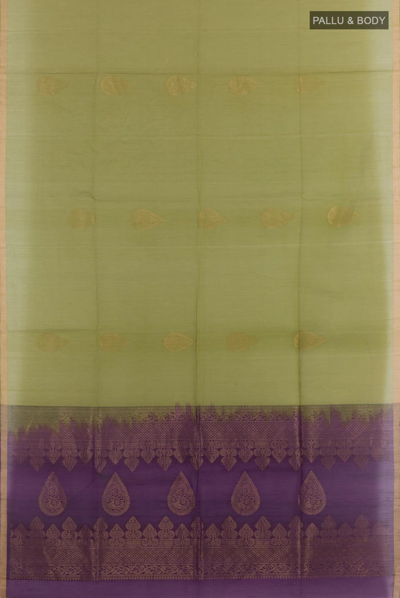 Mehandi Green Silk Cotton Saree - Image 3
