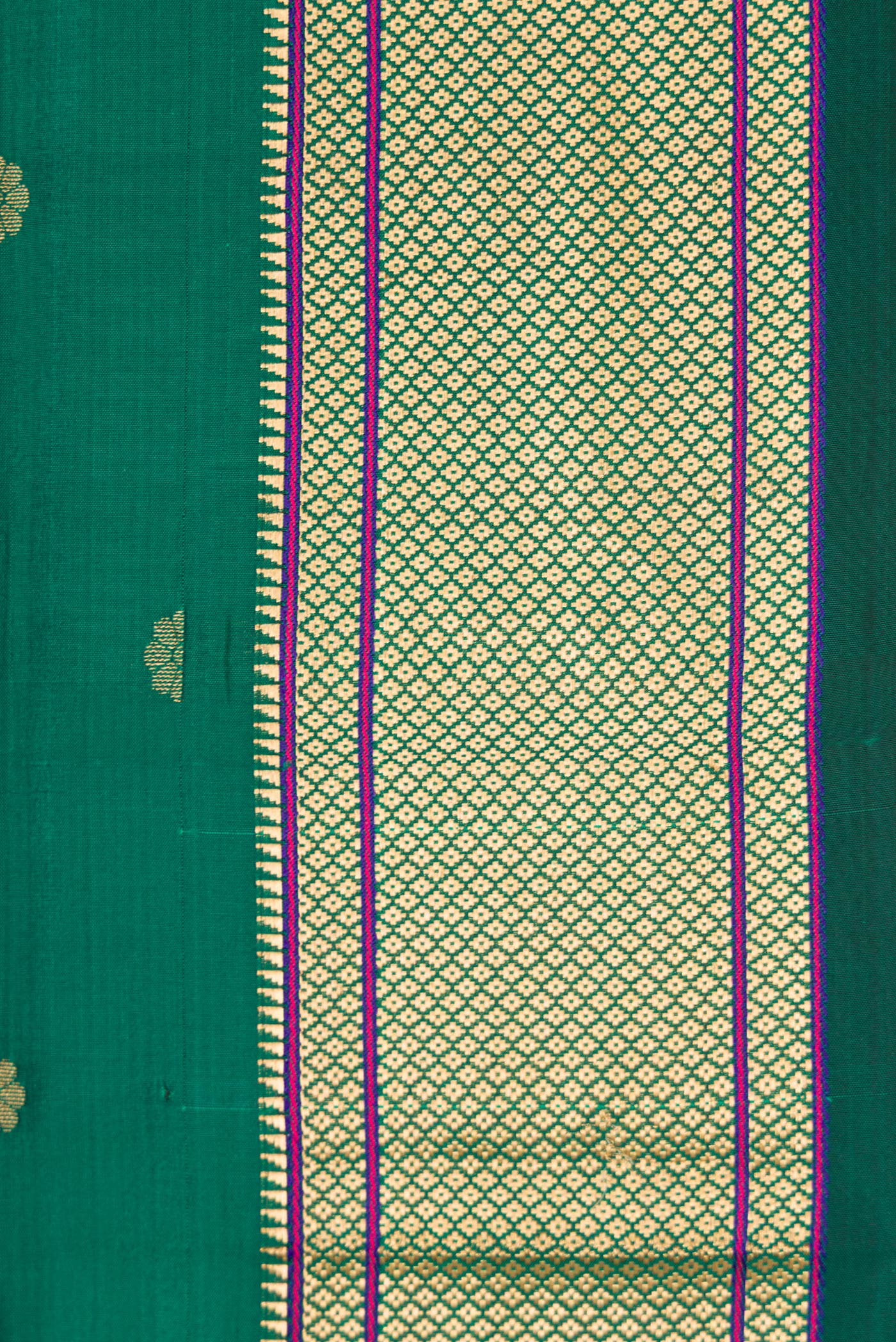 Green Blended Paithani Silk Saree - Image 3