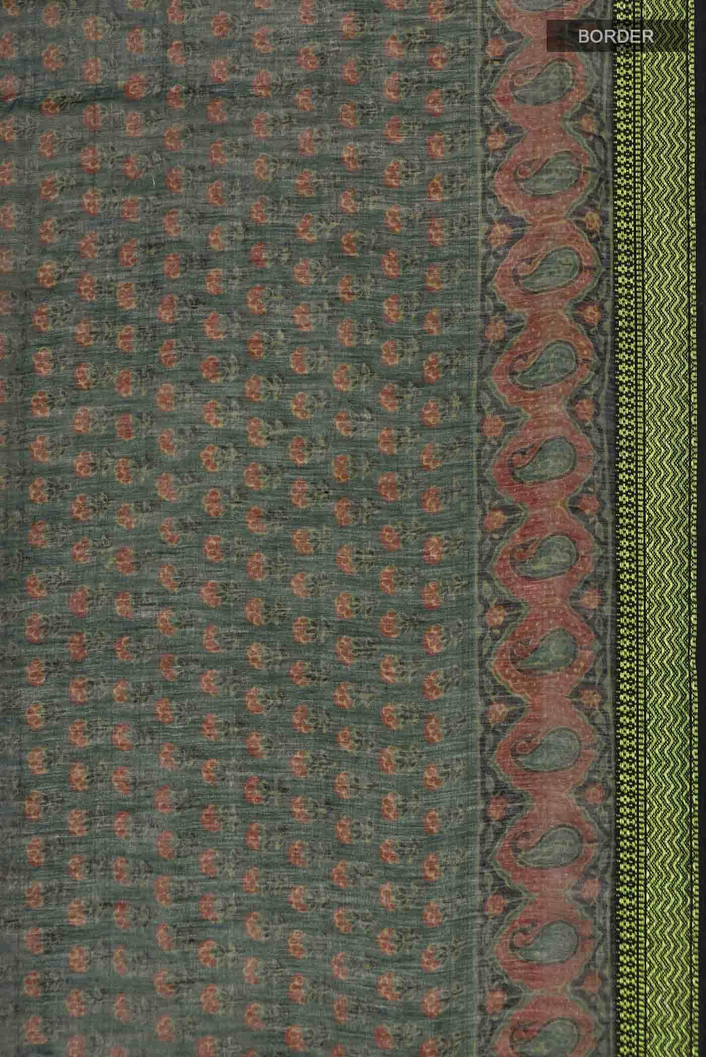 Green Chanderi Silk Cotton Saree - Image 4