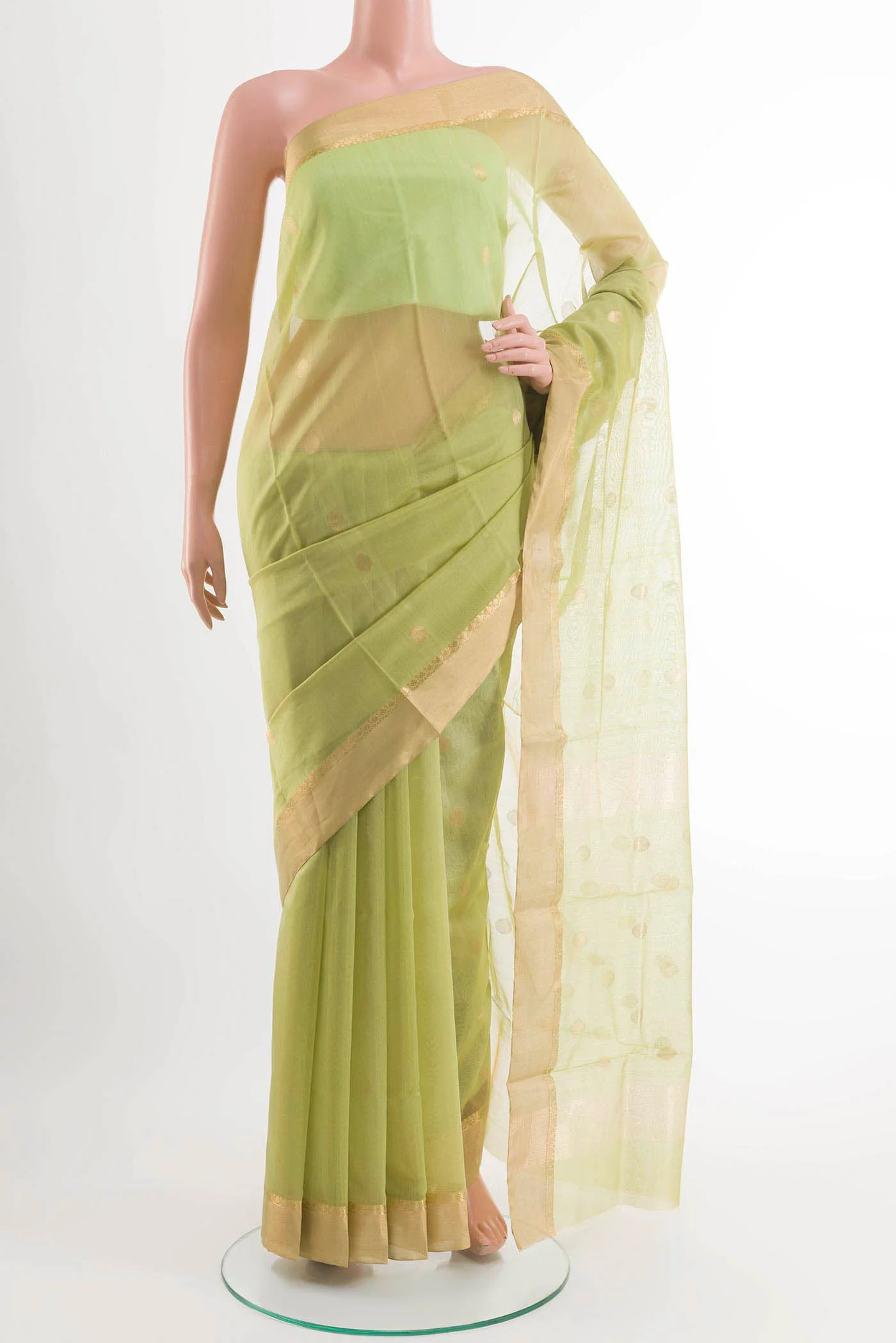 Green Chanderi Silk Saree