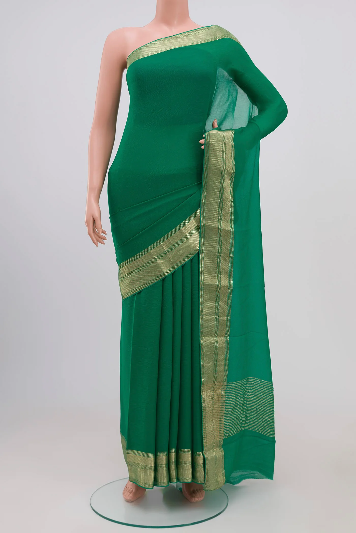 Green Mysore Chiffon Saree