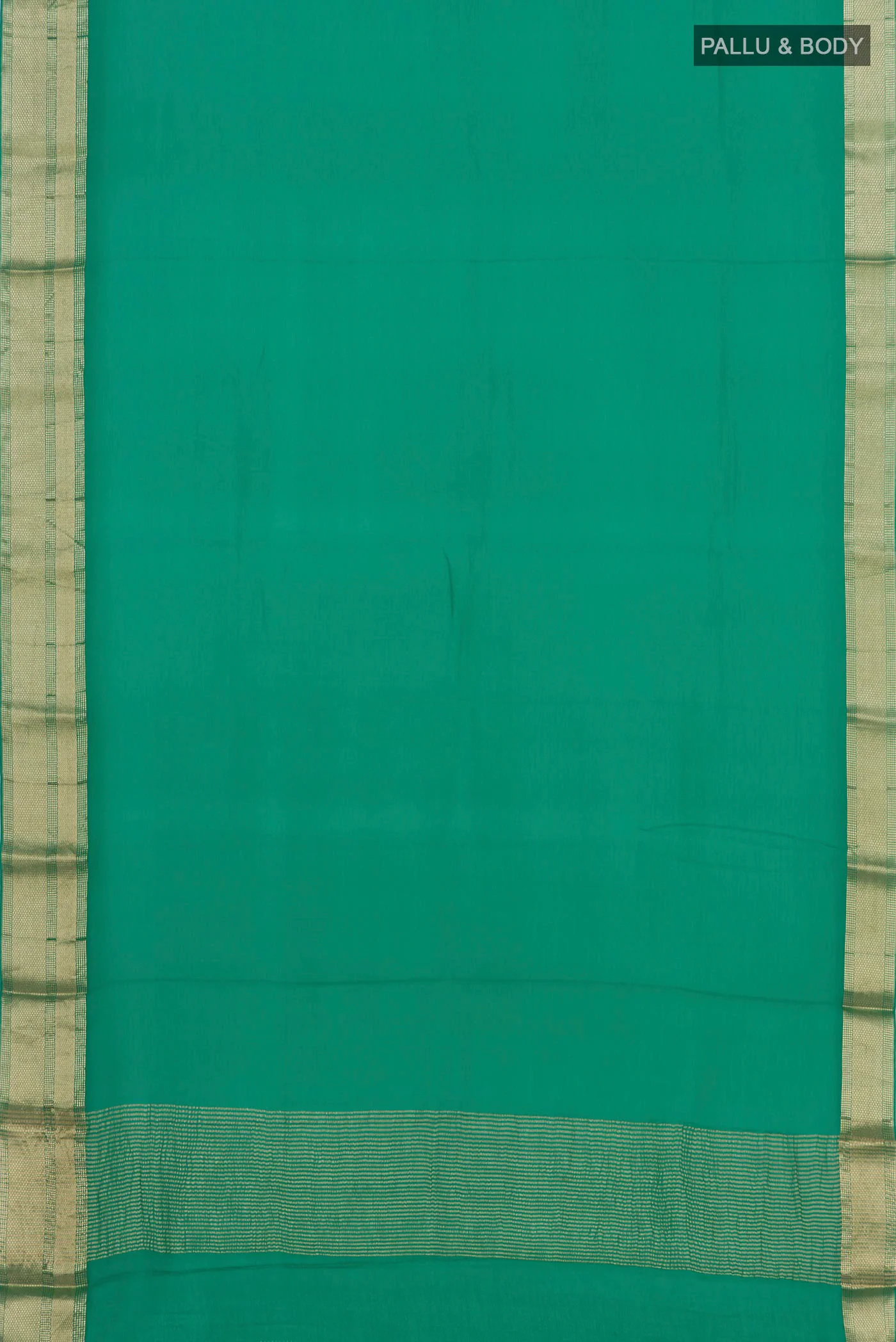 Green Mysore Chiffon Saree - Image 3