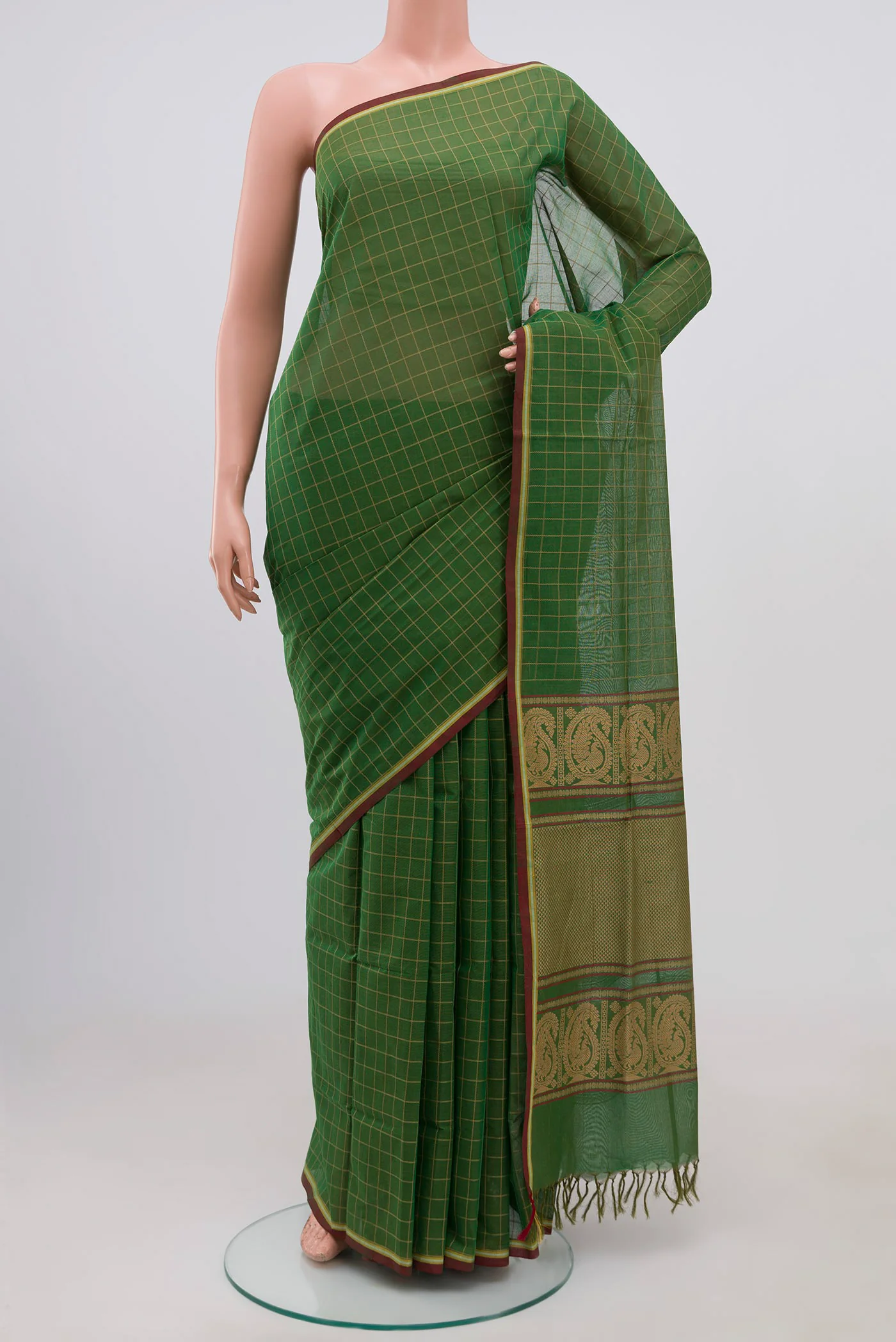 Green Coimbatore Cotton Saree