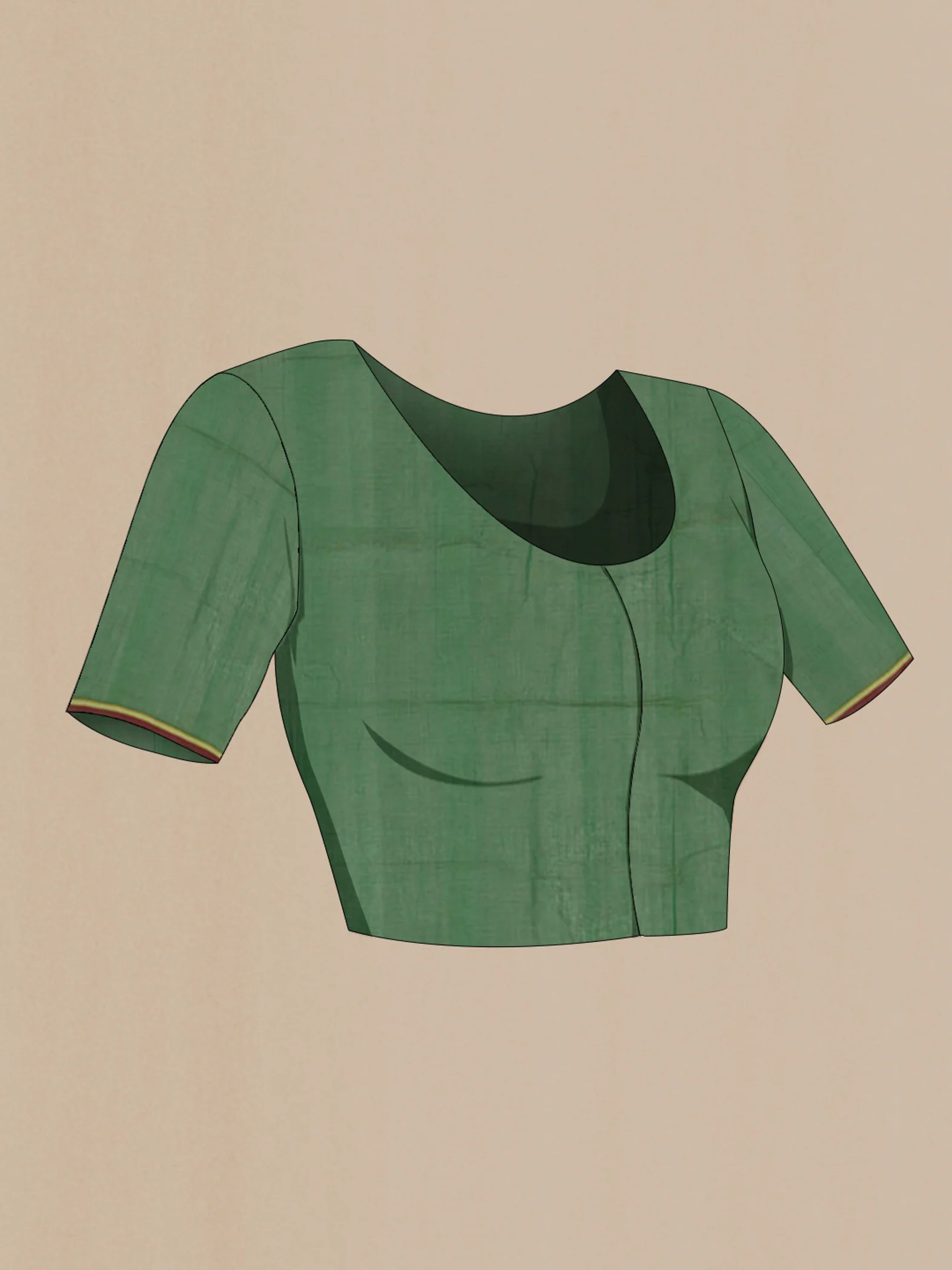 Green Coimbatore Cotton Saree - Image 4