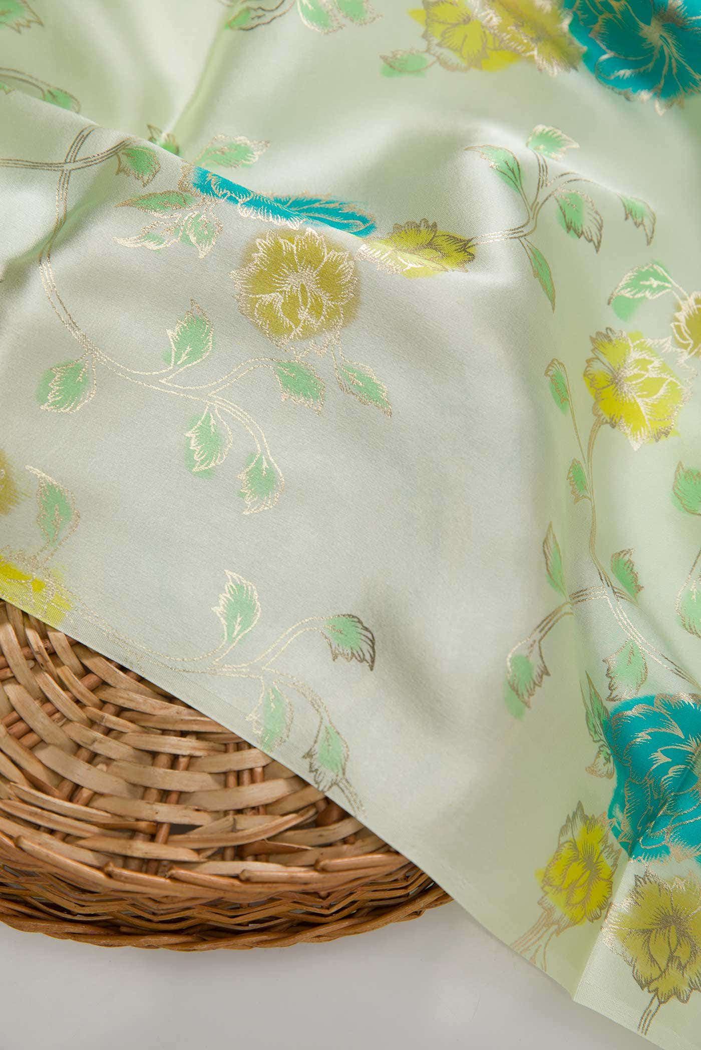 Green Crepe Dress Material - Image 3