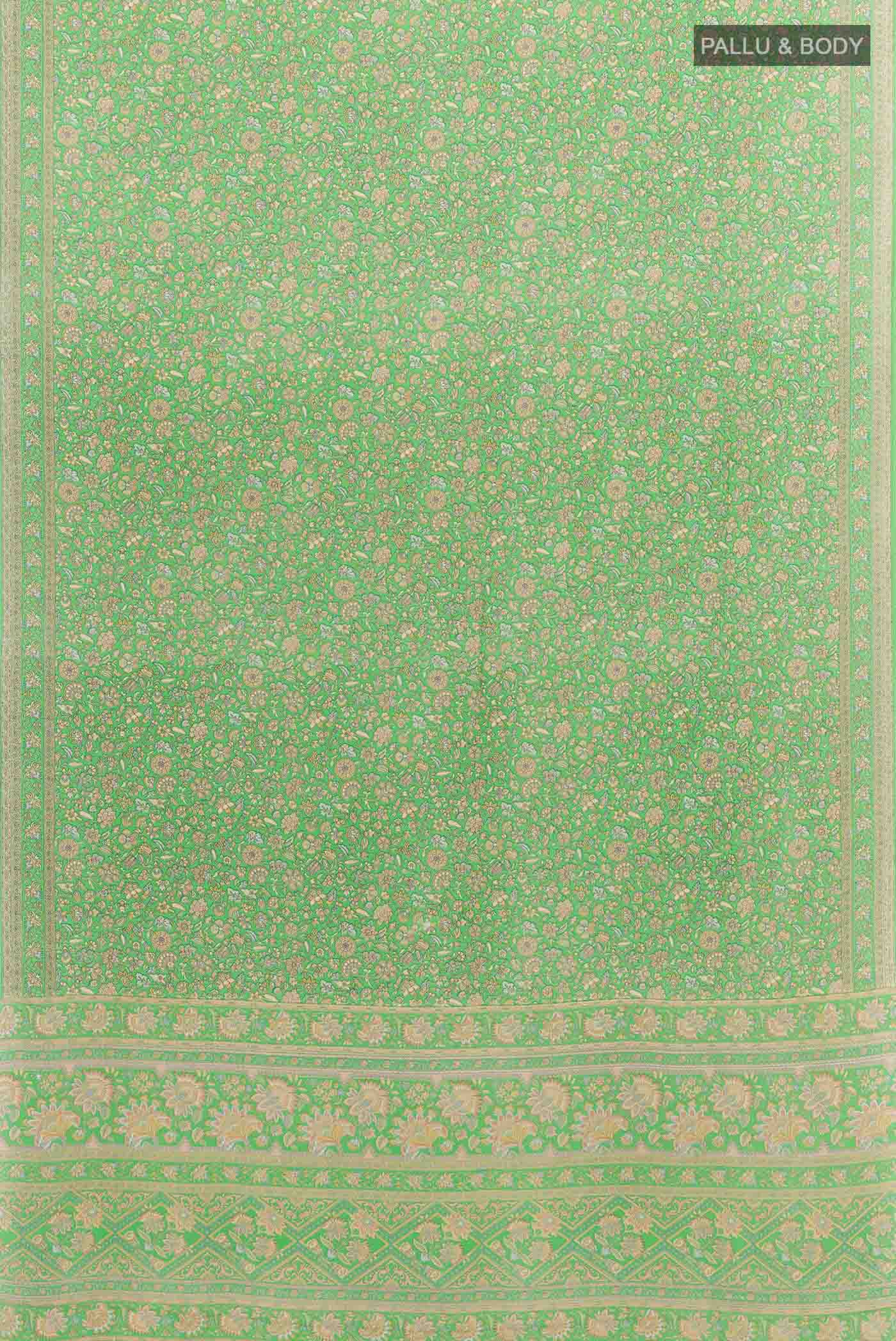 Green Crepe Saree - Image 4
