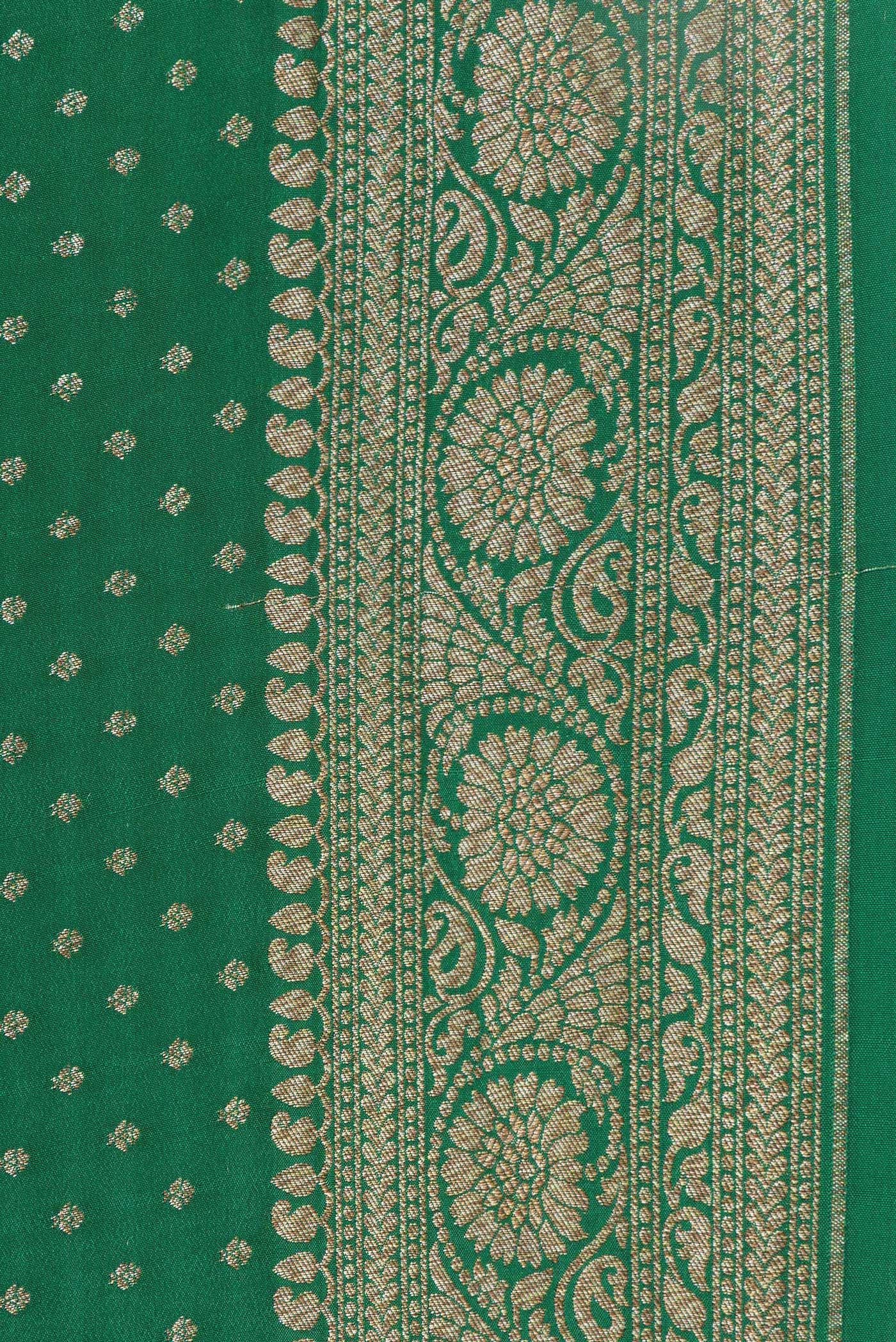 Green Banarasi Georgette Saree - Image 3